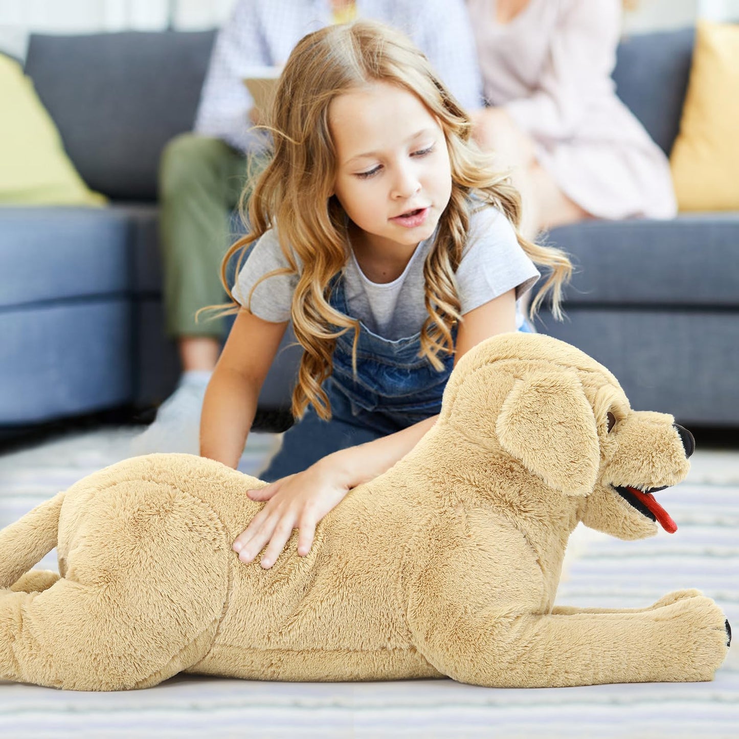 Lanmore 29" Dog Stuffed Animal Large Puppy Plush Golden Retriever Dogs Hugging Pillow for Kids Girlfriend, Gift for Birthday Christmas Valentine's Day Halloween(Light Brown)