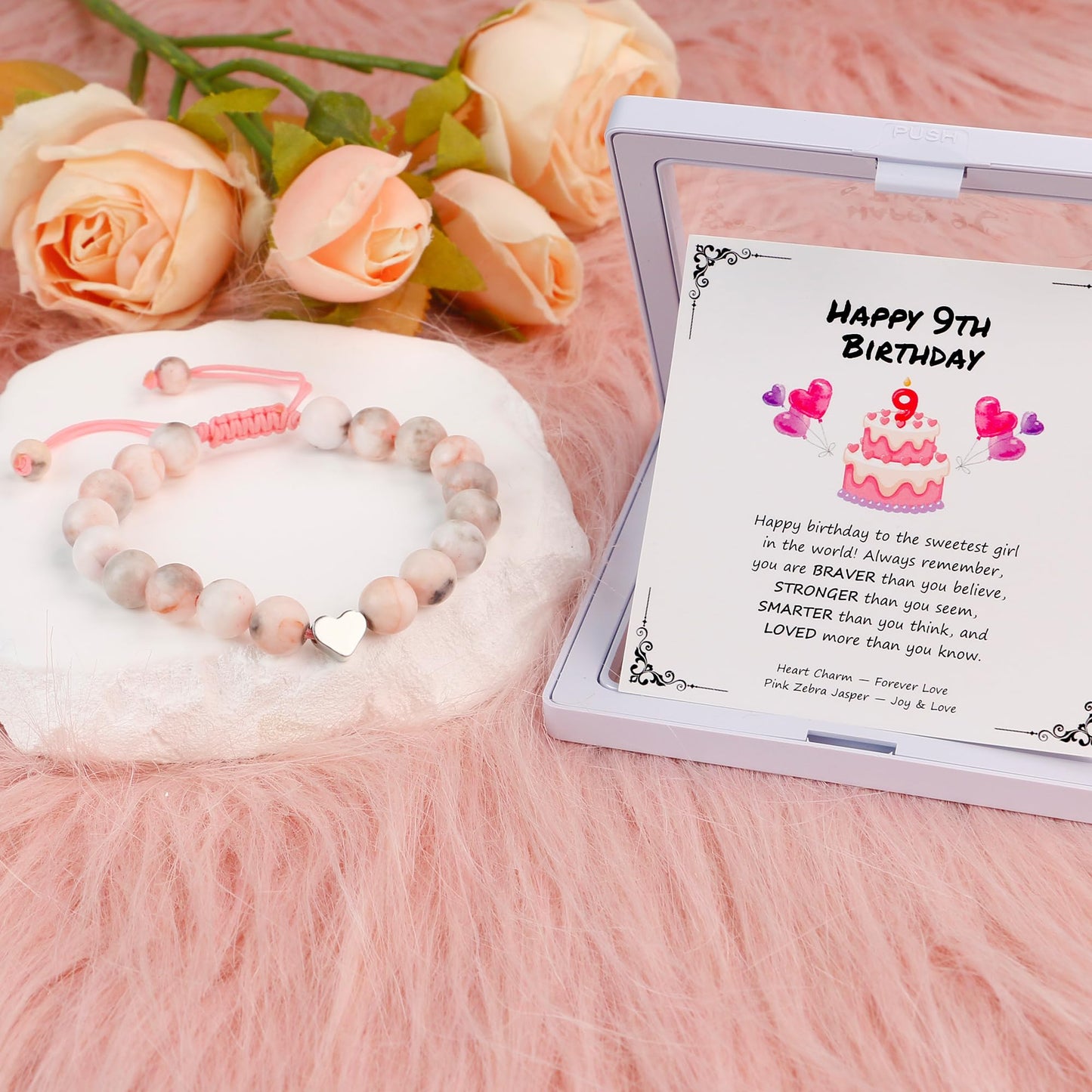 Sereney 9 Year Old Girl Birthday Gifts, Adjustable Beaded Bracelets as 9th 9yr Nine Year Old Birthday Gifts for Girls Daughter Niece Granddaughter