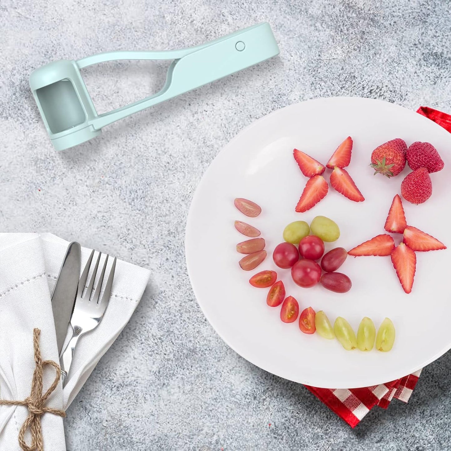 WhiteRhino Grape Cutter - Stainless Steel Slicer for Toddlers | Ideal for Grapes, Cherries, and Strawberries