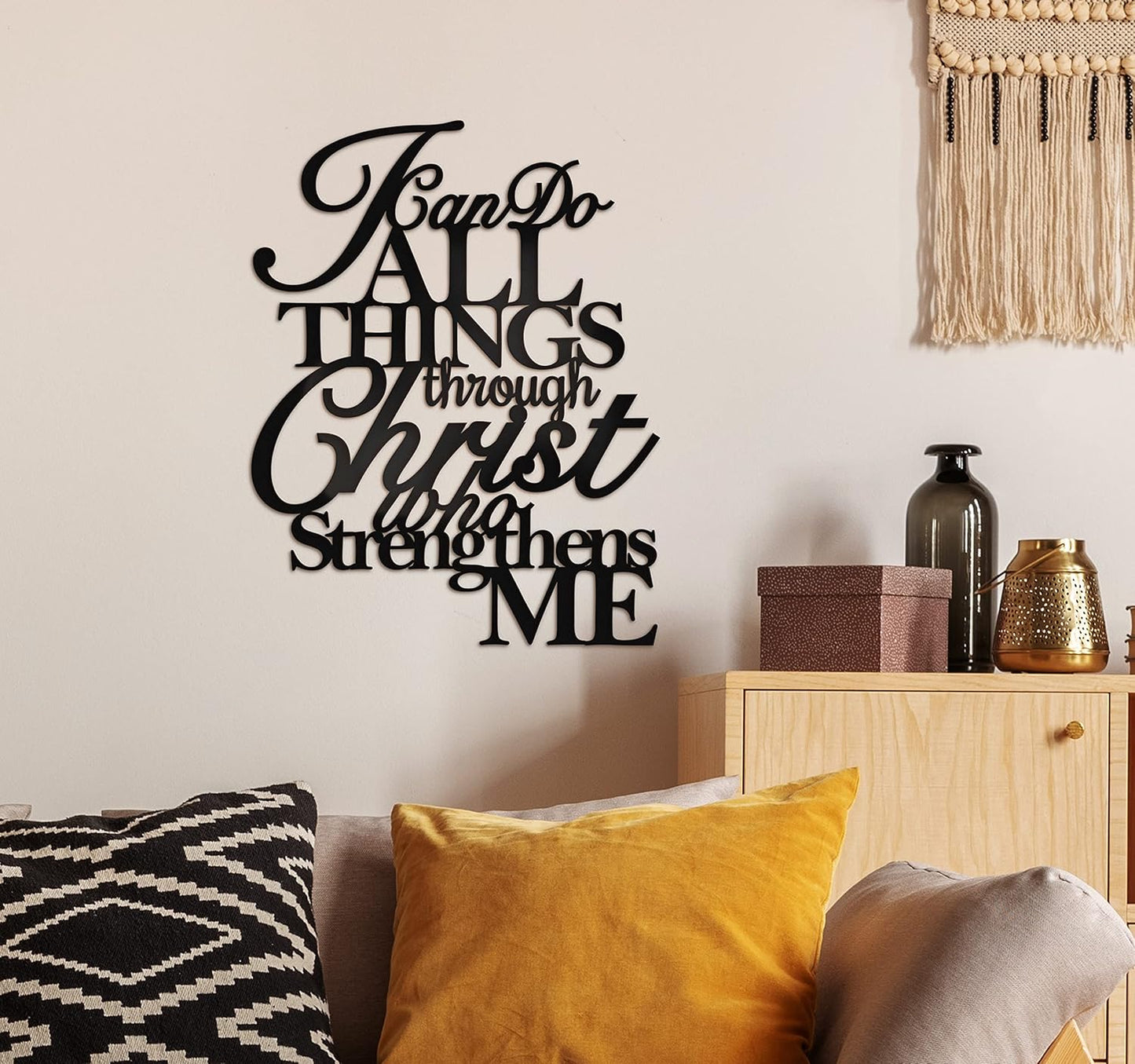 Metal Wall Art by I Can Do All Things | Philippians 4:13 Christian Decor - 17” x 13”