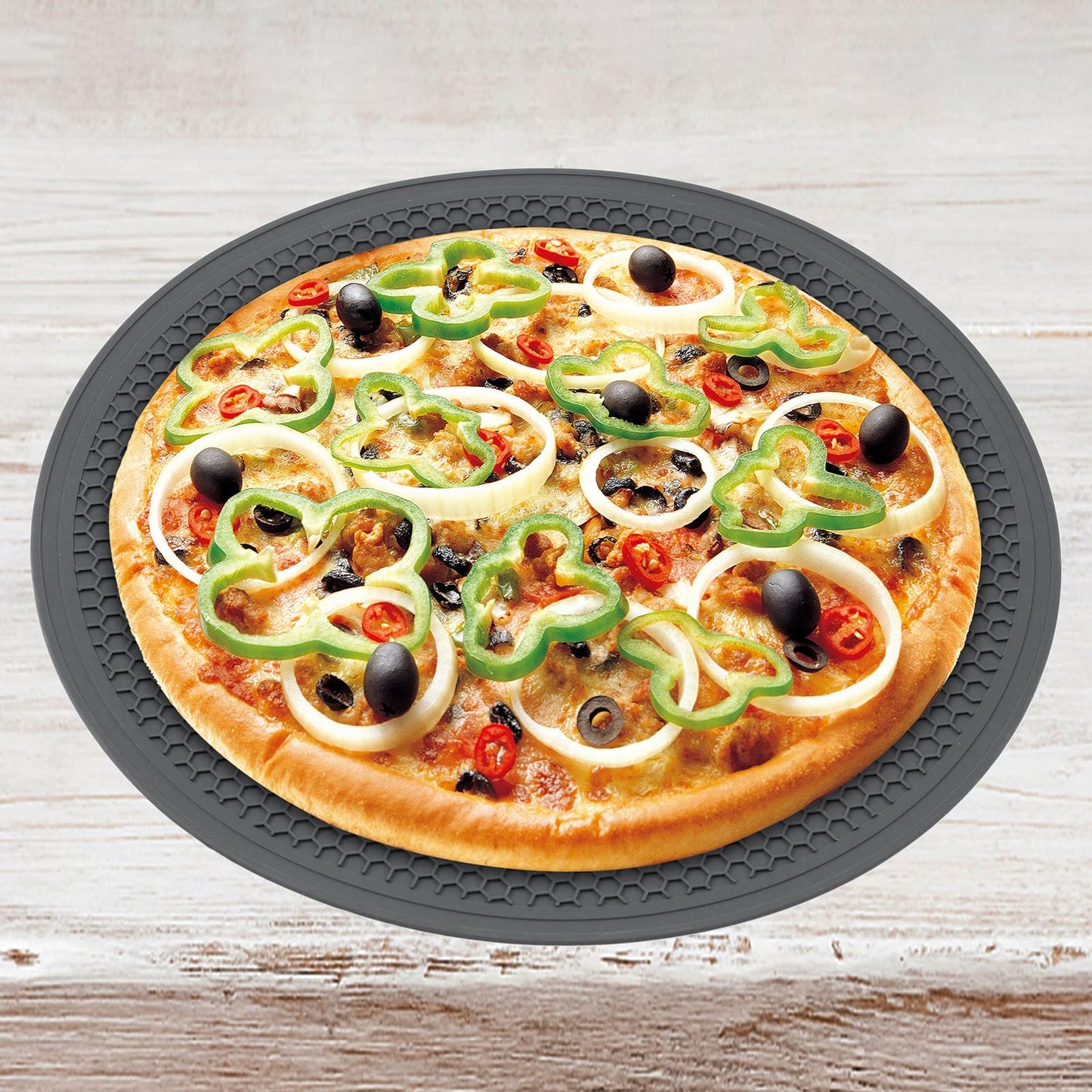 MAGJIUKE Microwave Splatter Cover & Silicone Mat – Collapsible, Vented, Reusable Food Guard and Plate Cover with Heat-Resistant Trivet for Pots, Pans, and Kitchen Counter, Black