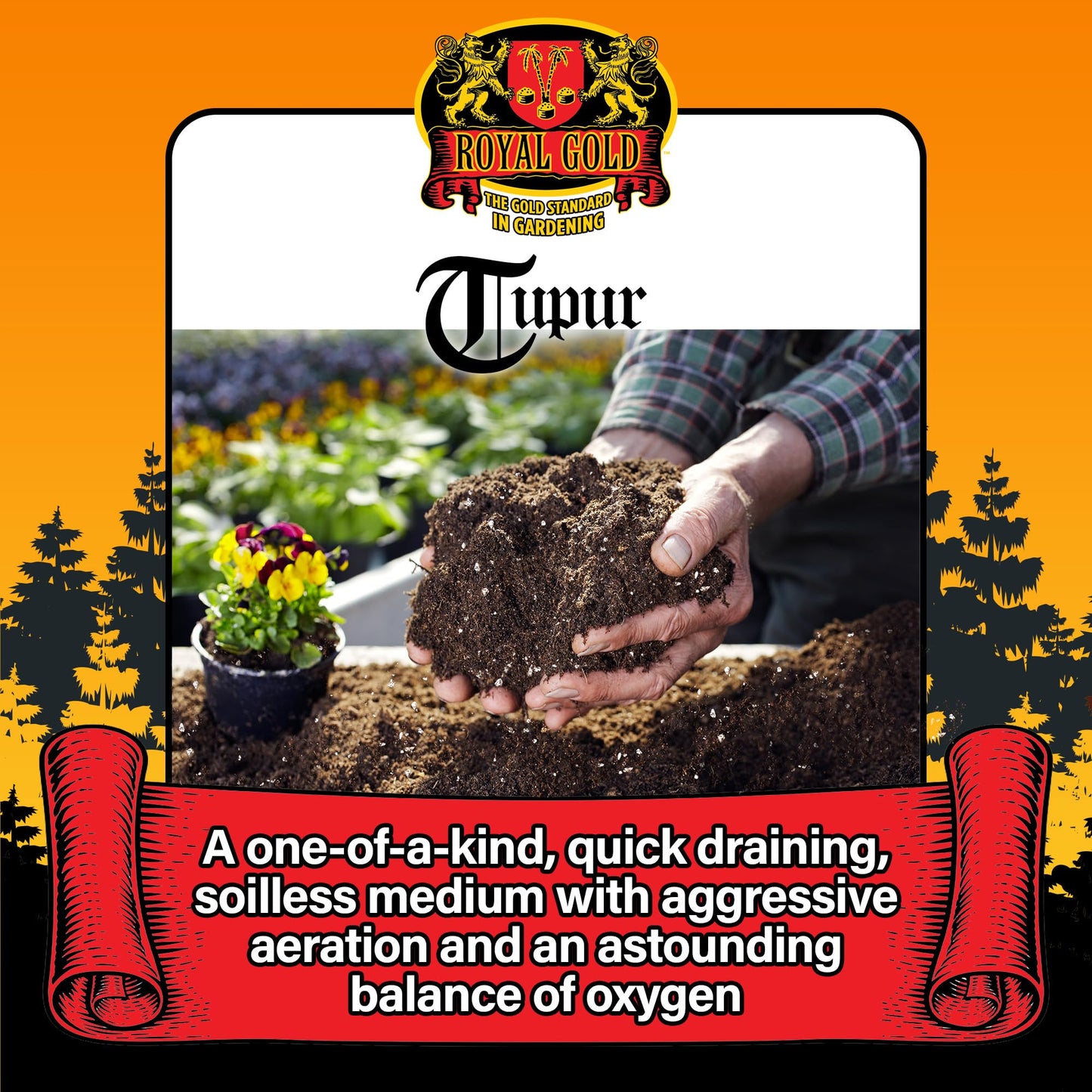 Royal Gold Tupur Mix Quick Draining Soilless Growing Medium, 1.76 Cubic Foot - for Constant Plant Feeding, and Healthy Root Growth, Use in Hydroponics or Container Gardening