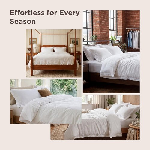 Bedsure Twin Duvet Cover - Extra Soft Prewashed Cotton-Like Polyester, 68x90 Inches with Zipper Closure, Linen