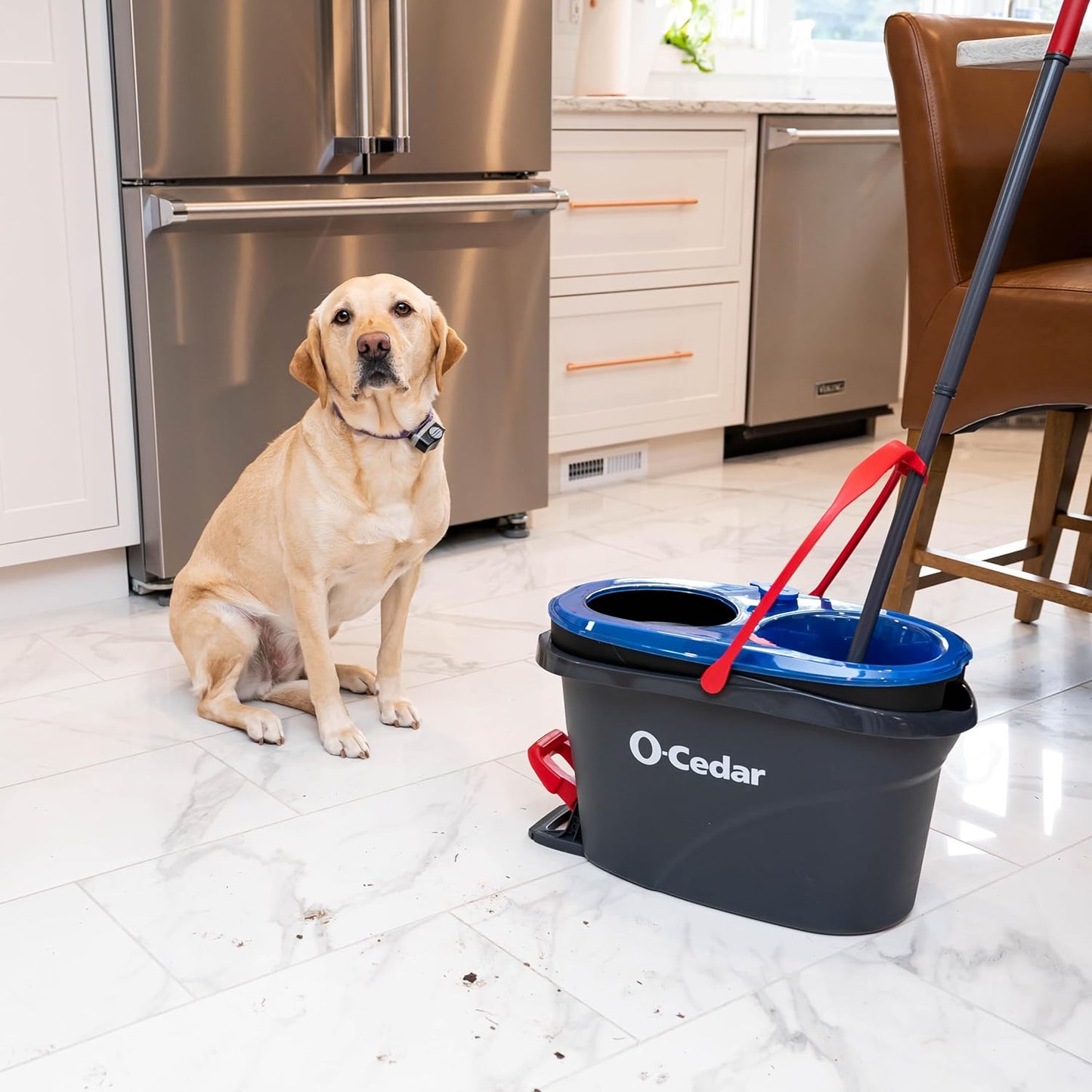 O-Cedar RinseClean Spin Mop & Bucket System - Effortless Cleaning with Water | Eliminates 99% of Bacteria