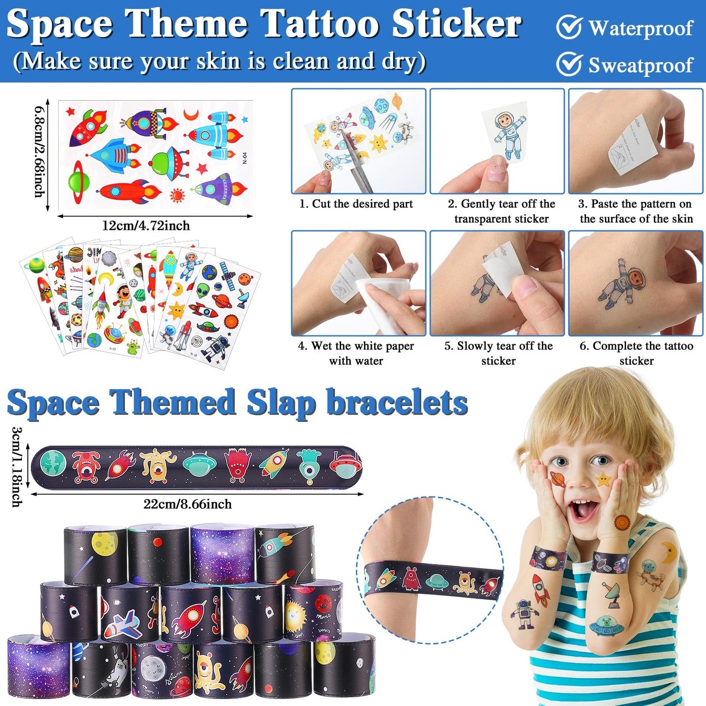 Syhood 211 Pcs Space Party Favors with Gift Cup Space Tattoos Slap Bracelet Astronaut Straw Pendants Badges Stamp Keychains Bouncy Ball Thank You Cards for Space Galaxy Kid Birthday Party Supplies