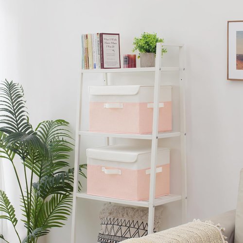 Granny Says Storage Baskets - Decorative Lidded Storage Boxes for Closet | Foldable Pink 2-Pack