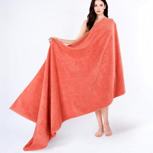 Cotton Paradise 100% Cotton Oversized Bath Sheet - Extra Large 40x80 Coral Turkish Towel