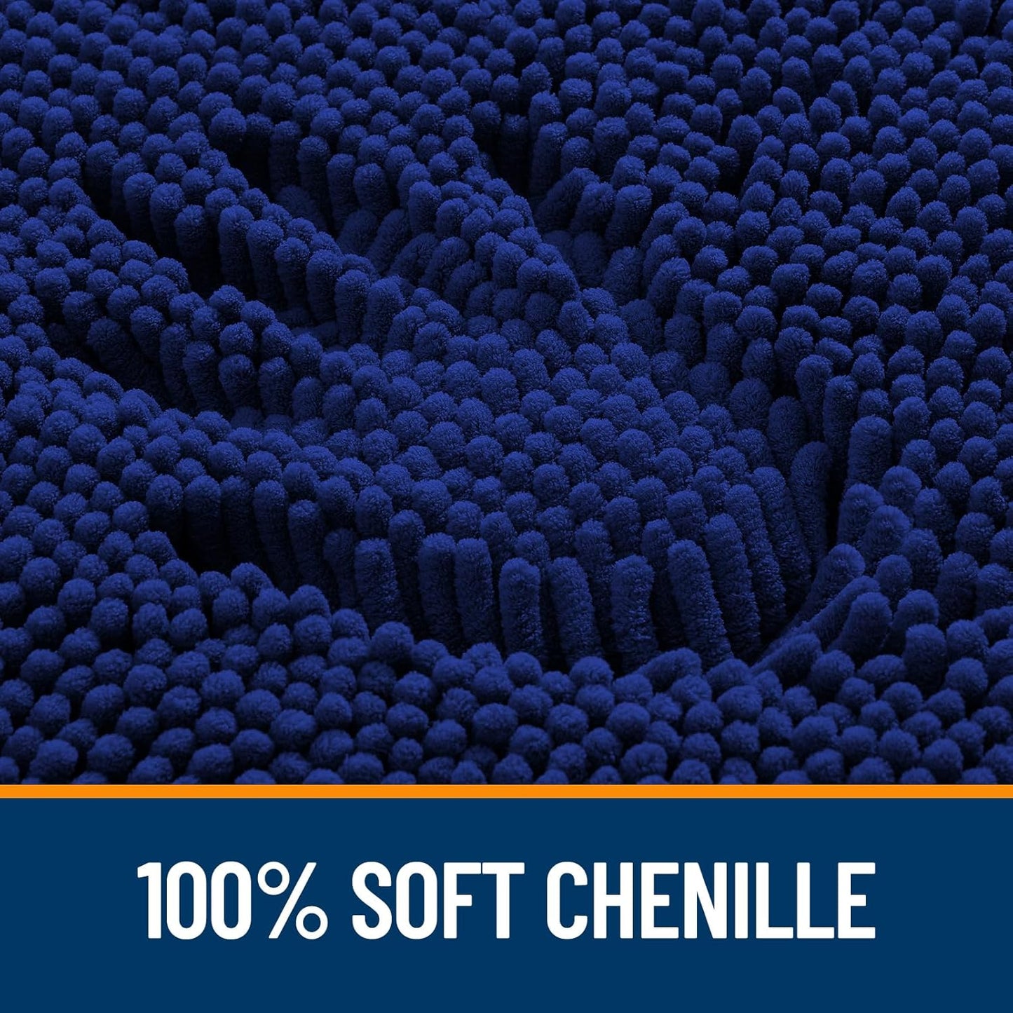 OLANLY Bathroom Rugs - Extra Soft Absorbent Chenille Mats | Quick-Dry, Machine Washable, 32x20 Navy