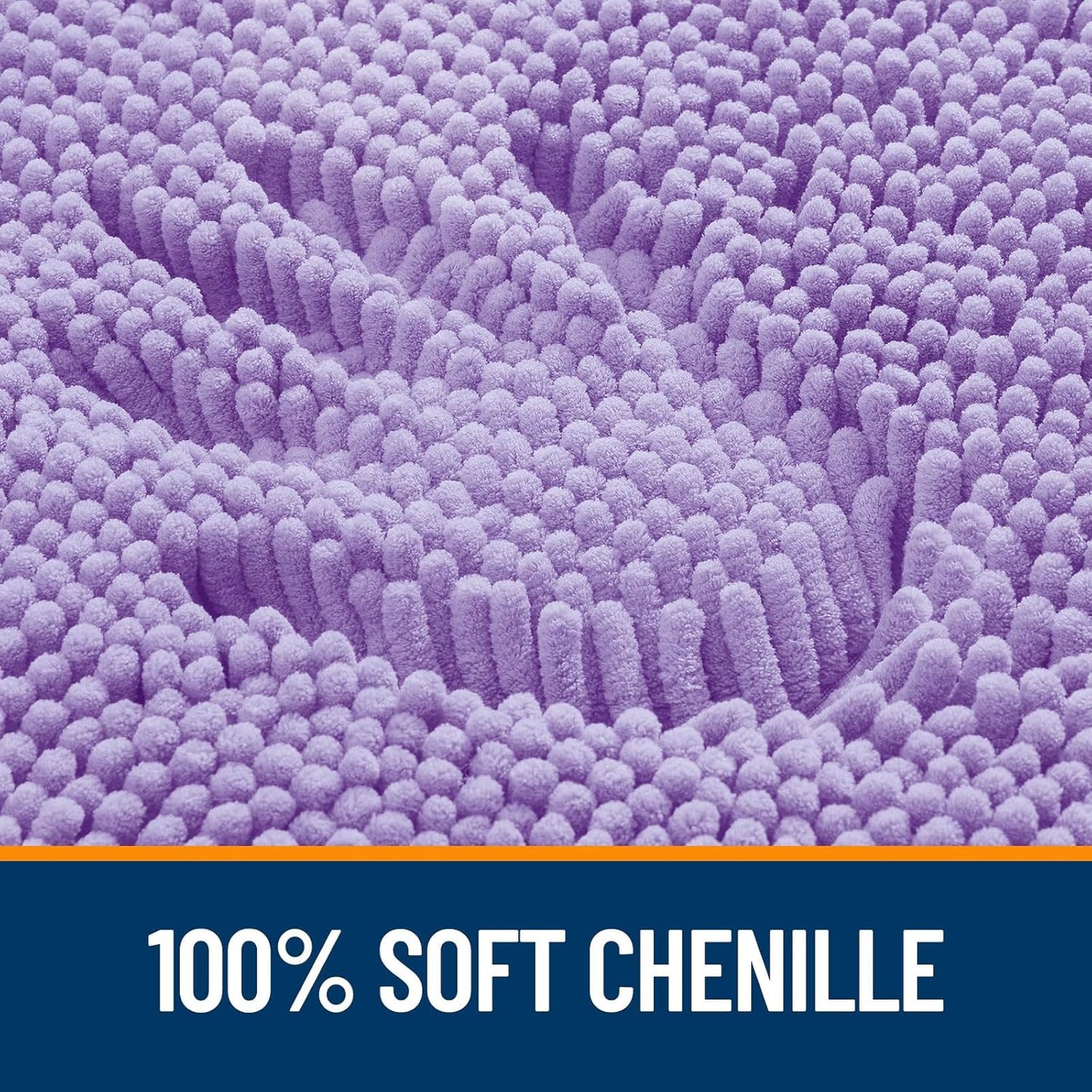 OLANLY Bathroom Runner Rugs - Soft Absorbent Chenille Bath Mat | Quick-Dry Rubber Backing, 47x24, Lavender