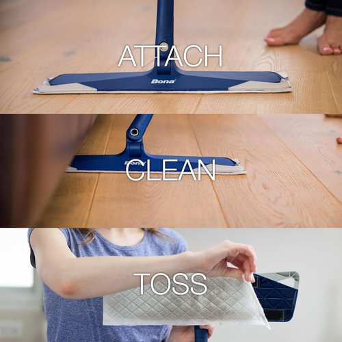 Bona Hardwood Floor Cleaning Pads - Unscented Disposable Wet Pads | 12 Pack for Residue-Free Shine