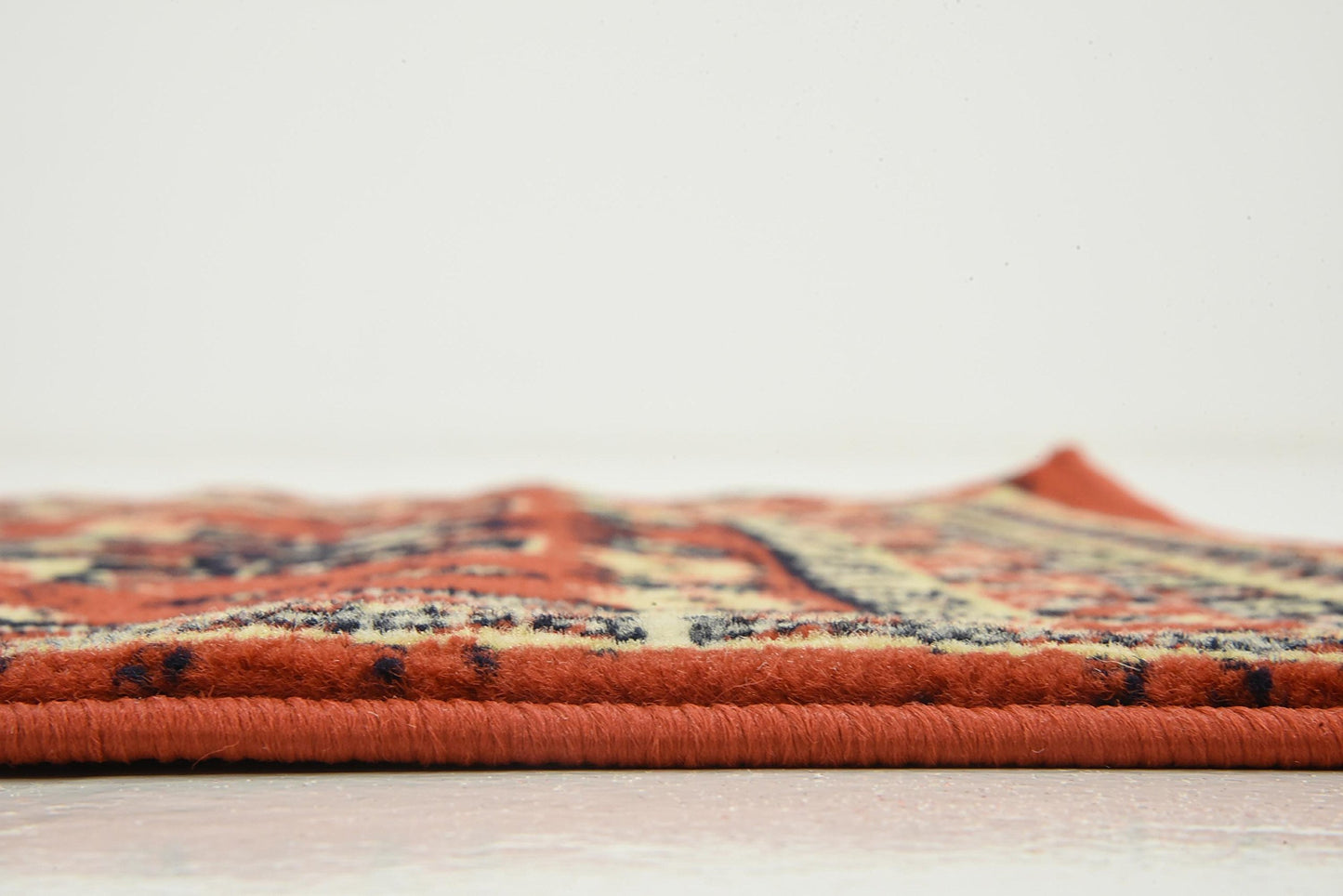 Unique Loom Taftan Collection Border Geometric Tribal Inspired Design Area Rug, 2 ft 7 in x 10 ft, Terracotta/Ivory