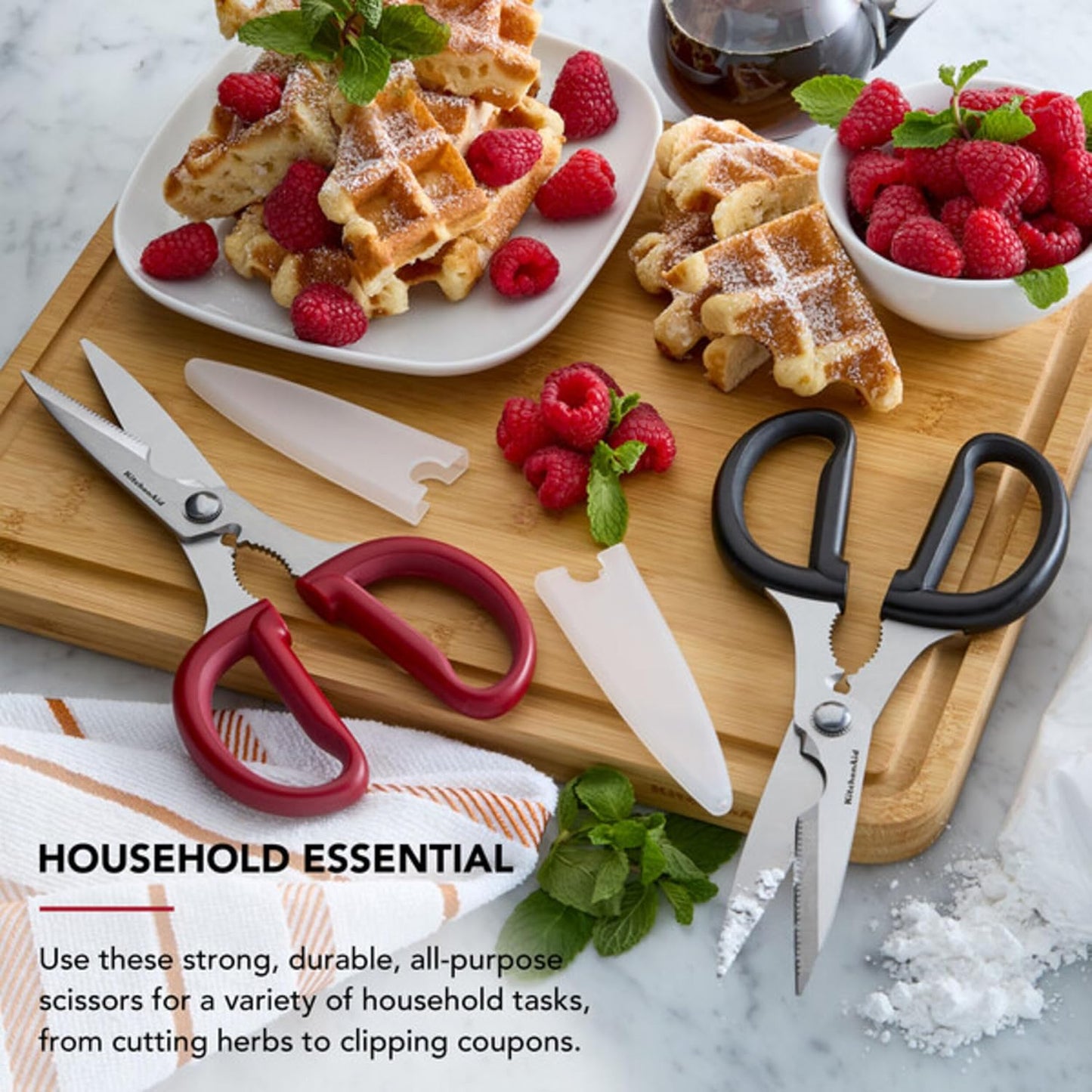 KitchenAid Multipurpose Shear Set - Versatile Scissors with Nutcracker & Ergonomic Handles | 2 Piece