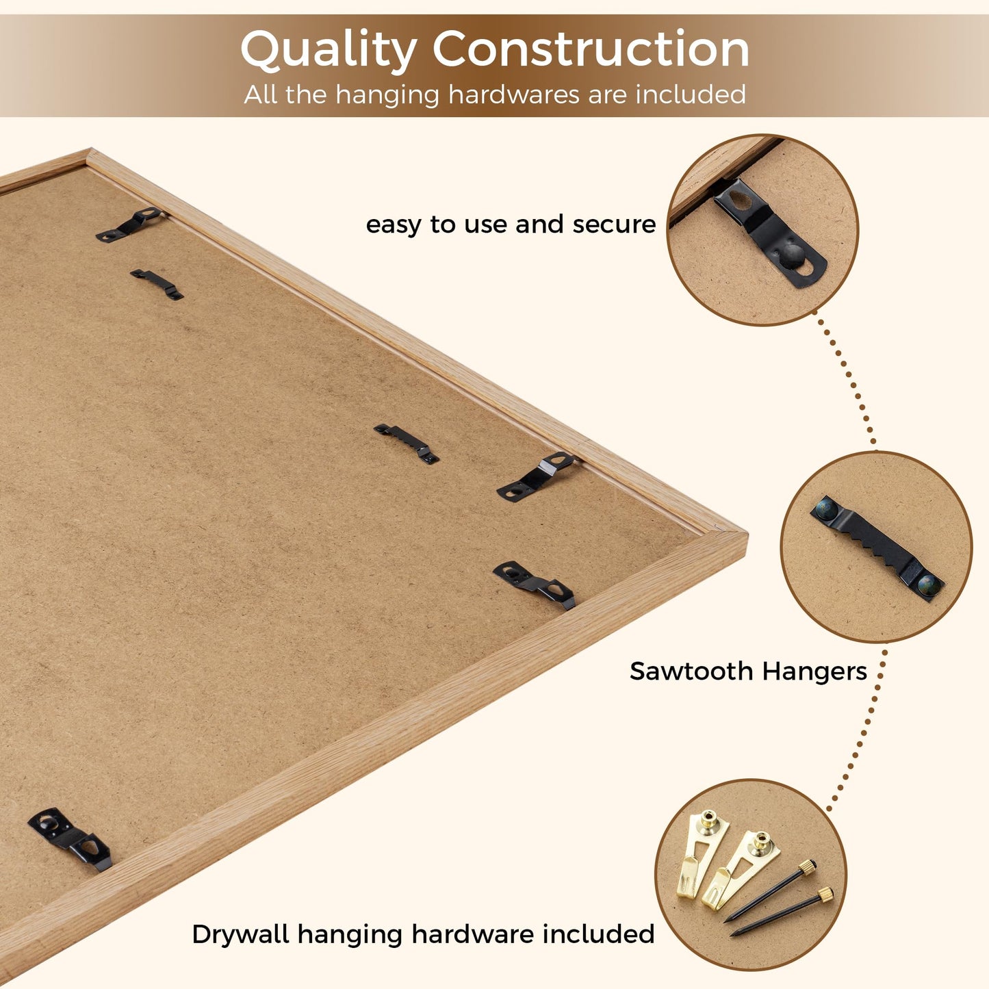 Fun Memories 20x26 Oak Picture Frame for Wall, 20x26 Frame with Matted to 16x22, Solid Wood Picture Frames for Wall Art Photo and Prints (Natural, 1 Pack)