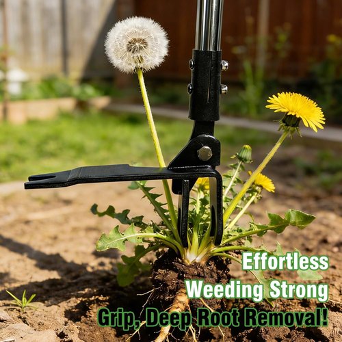 Heavy Duty Weed Puller Tool by [Brand Name] - Stand Up Weeder with Long Stainless Steel Handle & 4-Claw Head
