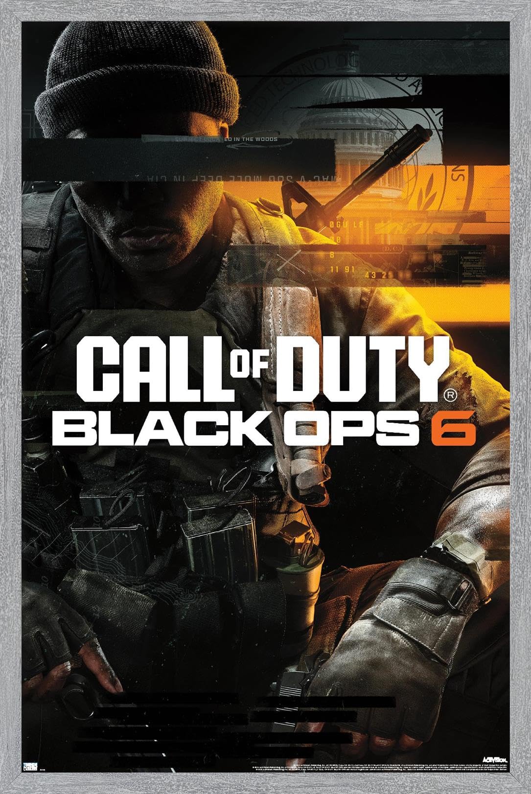 Call Of Duty: Black Ops 6 - Key Art Wall Poster, 22.4L" x 14.7W", Gray Framed Version