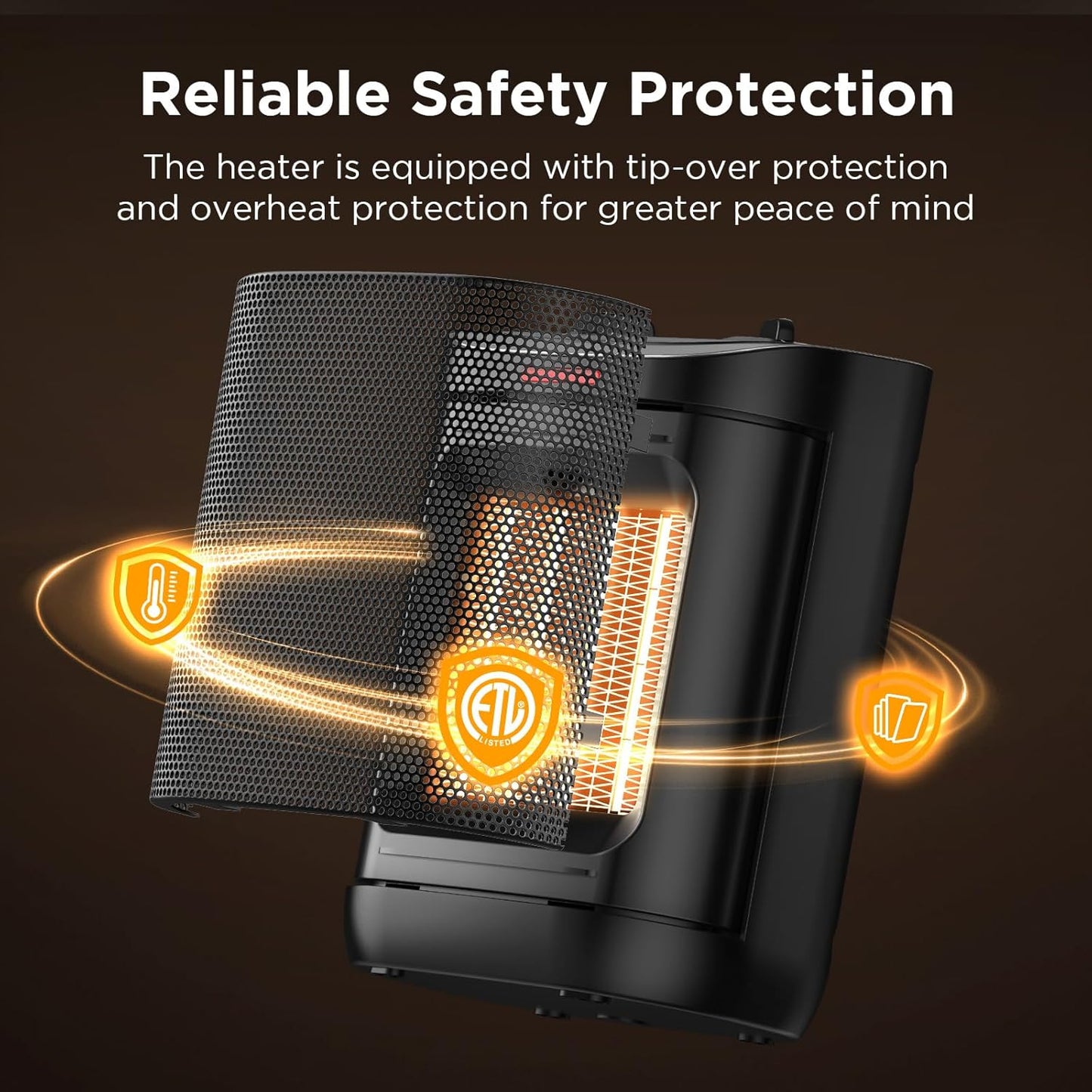 Skiennix 1500W Portable Ceramic Space Heater - Safe & Efficient Indoor Heating for Home, Office, Desk