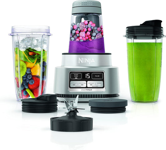 Ninja Foodi Blender - Personal Smoothie Maker with Hybrid Blades & To-Go Cups | Silver | 1200 Peak Watts