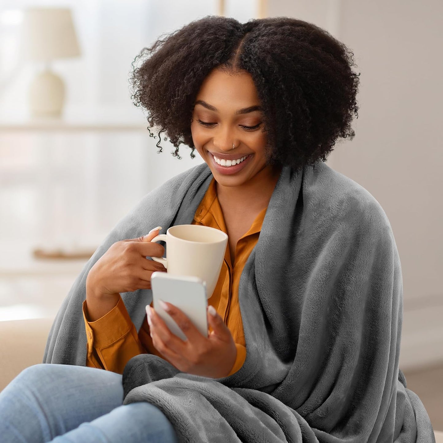 Utopia Bedding Fleece Blanket - XL Grey (50x70 Inches) | Ultra Soft, Warm & Lightweight Cozy Throw for All-Season Comfort