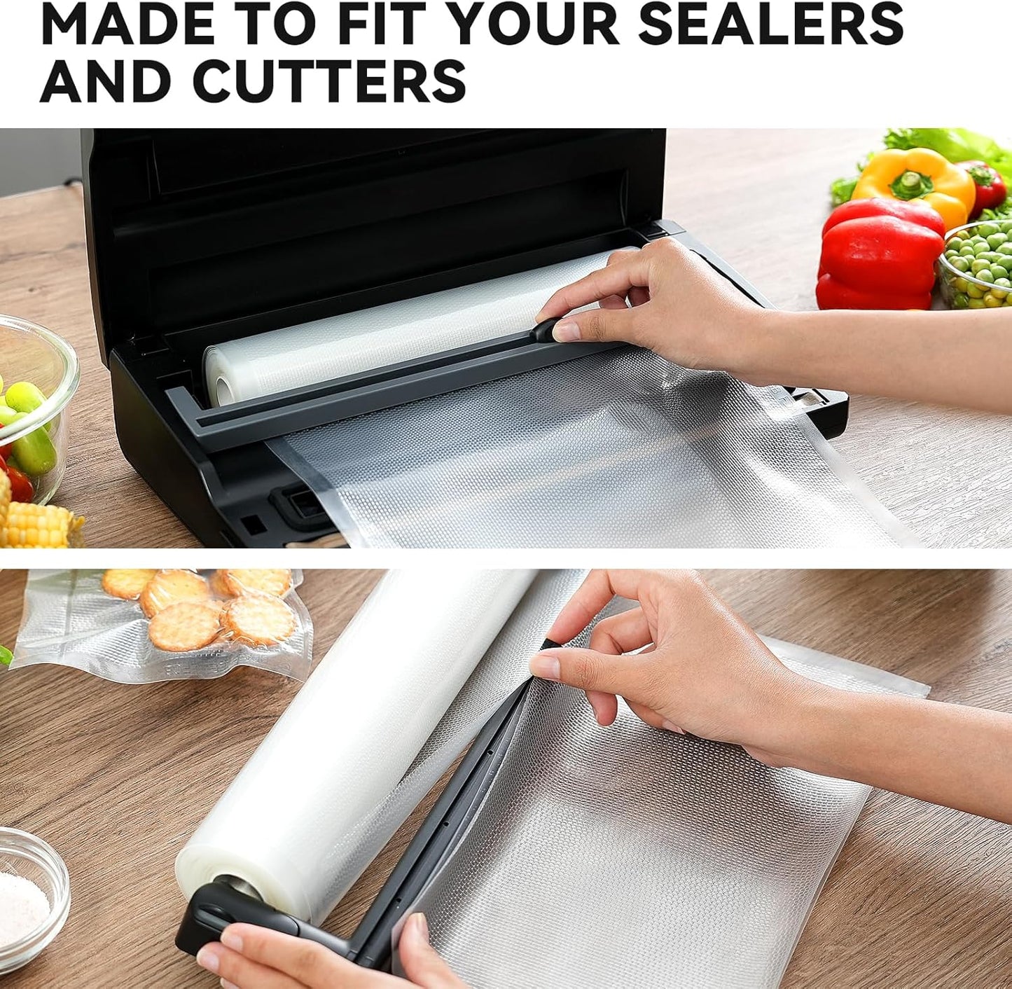 Wevac Vacuum Sealer Bag Rolls - Heavy Duty Food Storage for Sous Vide & Meal Prep | 8"x16' (2 Rolls)