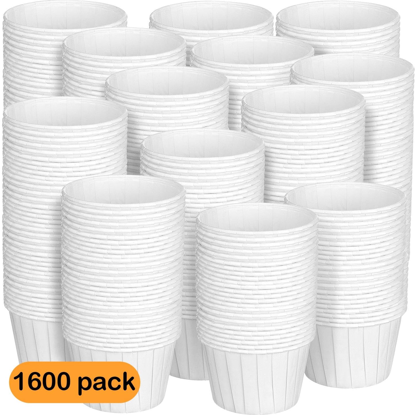 Gerrii 1600 Pack 4 oz Paper Souffle Cups Disposable Paper Souffle Cup Condiment Cups Ketchup Cup for Medication Distribution, Pills, Samples, Sauces, Food, Dessert (White)