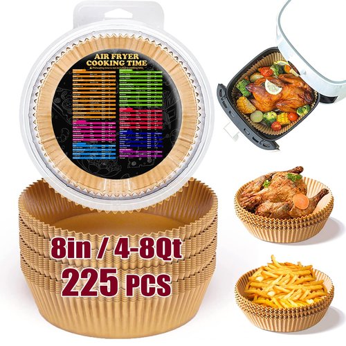 Air Fryer Liners for Ninja, 4qt Airfryer Liners Round for Ninja AF101/ AF150AMZ / AF161 Max XL Air Fryer, Air Fryer Paper Liners for 4-8QT Basket, Non-stick Air Fryer Parchment Paper Liners, 225PCS