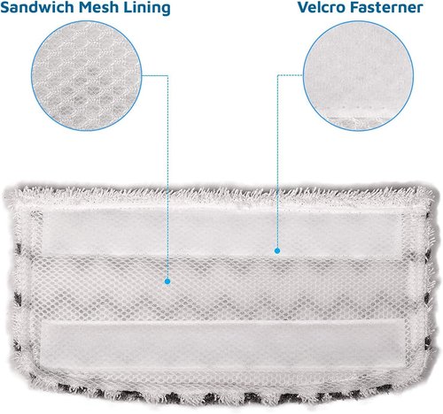 F Flammi Microfiber Mop Pads - 4-Pack Washable & Reusable Refills for Shark Steam Mop S1000 Series | Perfect for Hardwood, Tile & Stone Floors