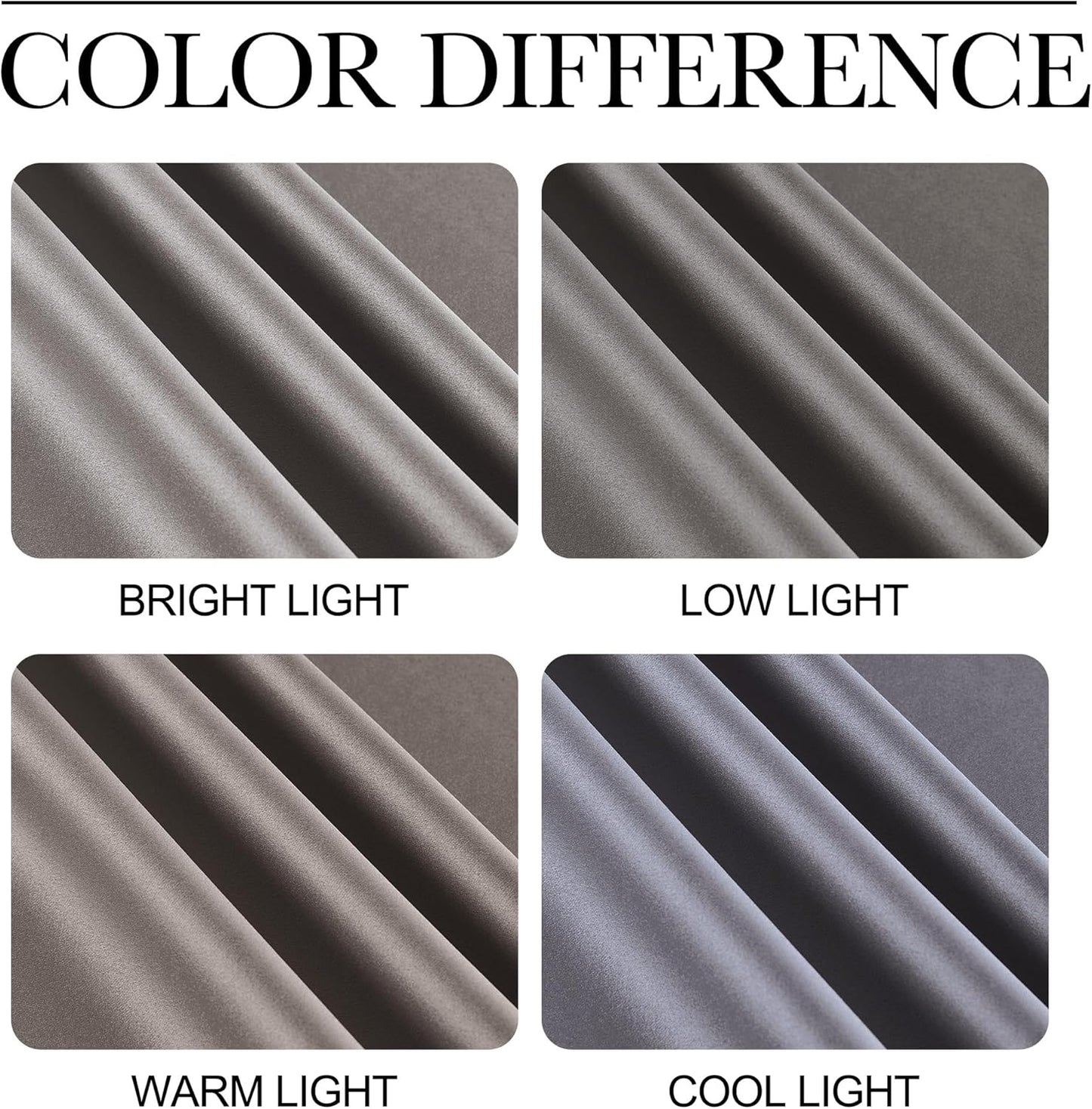 NICETOWN Room Darkening Cafe Curtains - Chrome Gray Grommet Blackout Drapes, 42" x 84", 2 Panels