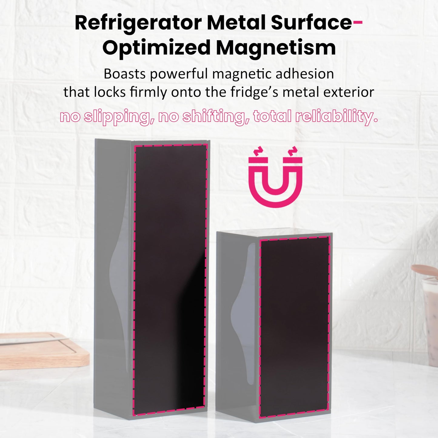 LUVCOSY Acrylic Food Bag Storage Organizer Magnetic Fridge Attachment Compatible with Ziploc 1 Gallon, Dispenser for Ziploc Bags, Kitchen Organization and Storage Solution, 1 Pack