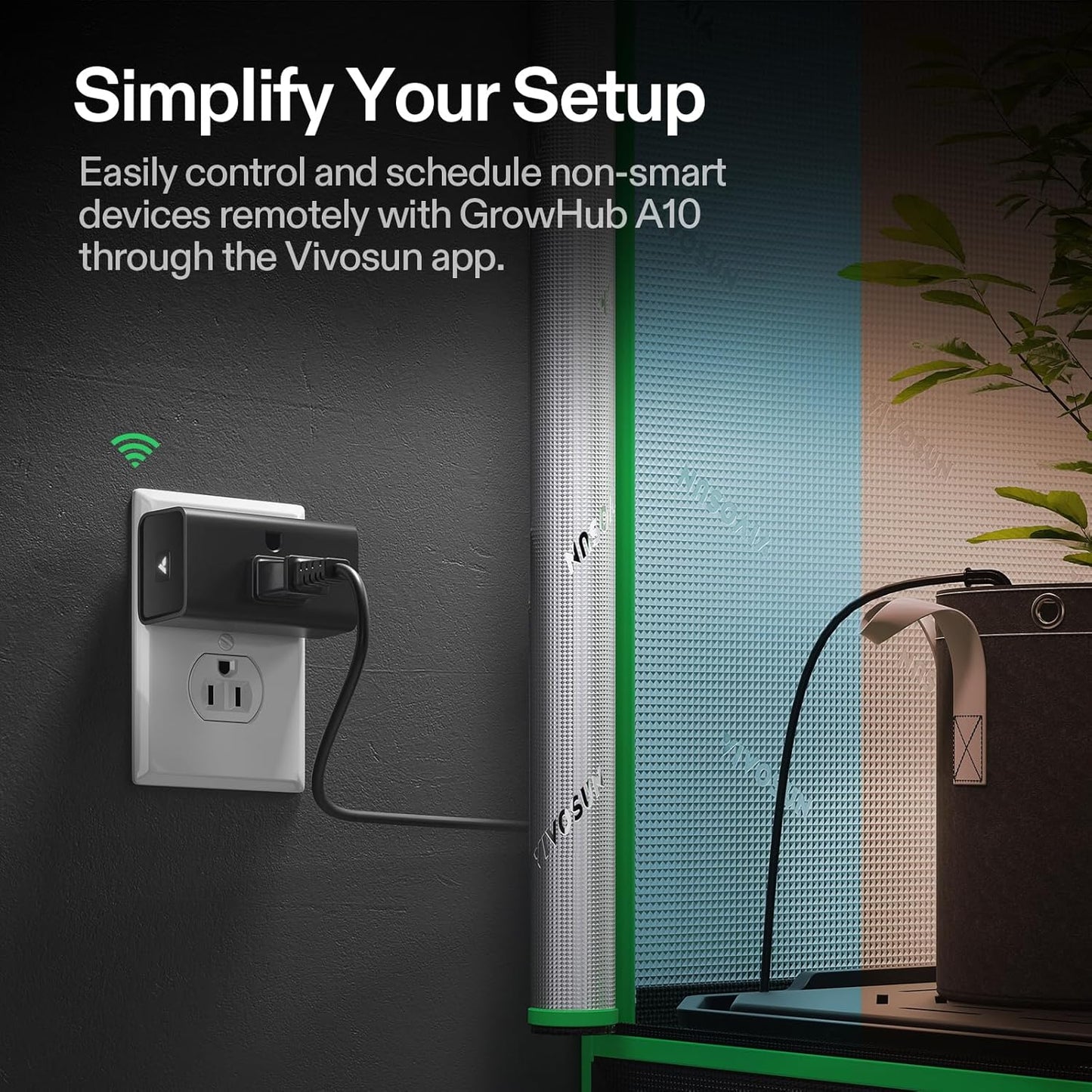 VIVOSUN Smart WiFi Outlet Controller A10 - 15A 1800W Remote Control Plug for Grow Tents
