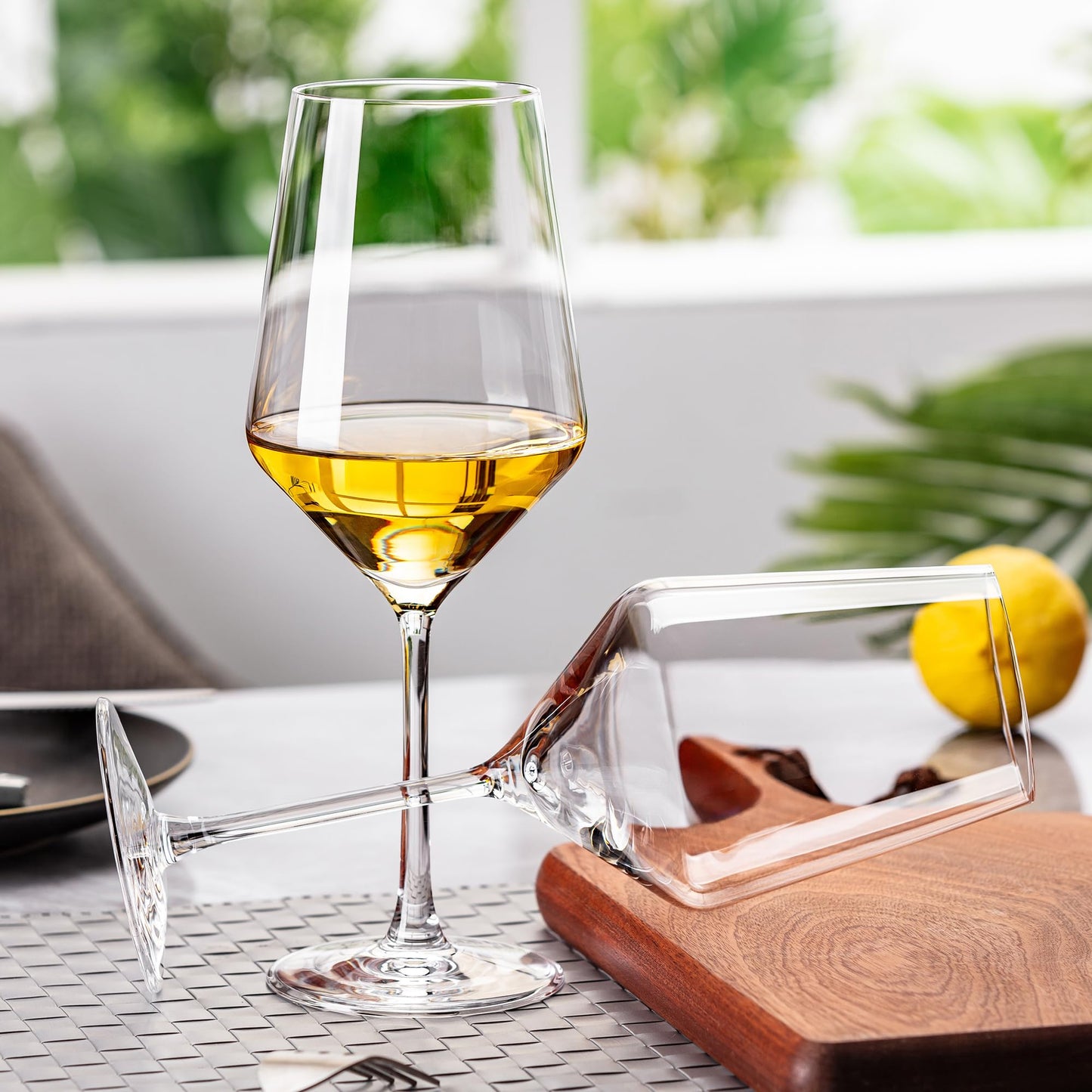 NORIMODA White Wine Glasses Set of 4, 14oz Lead-free Glassware With stem, Gift for Wine Lovers