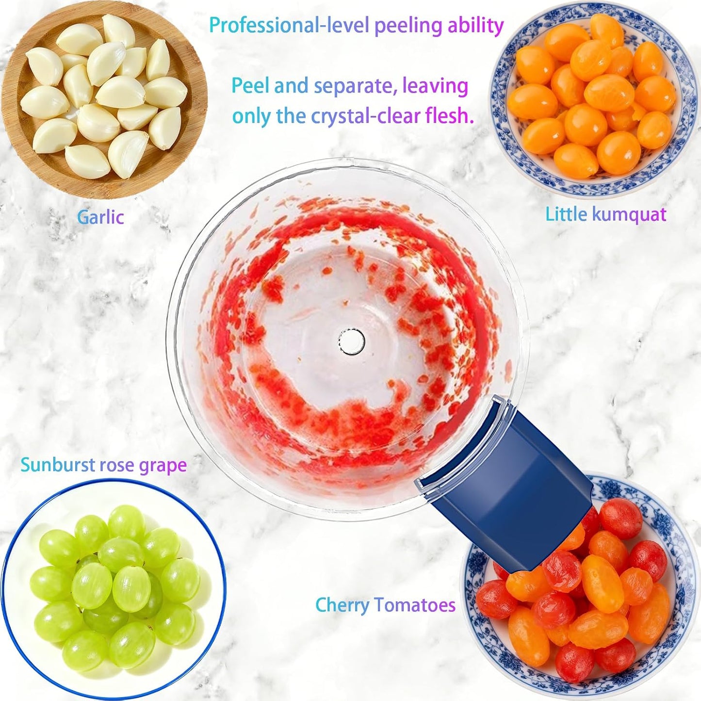Skiennix Automatic Grape Peeler - Efficient Electric Skin Remover for Small Fruits | Kitchen Gadget