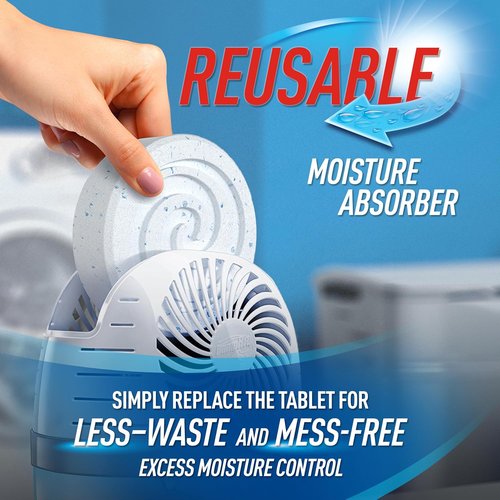 DampRid Reusable Moisture Absorber - Fragrance-Free with 4 Drop-In Tablets | 15.8 oz for Fresh Air