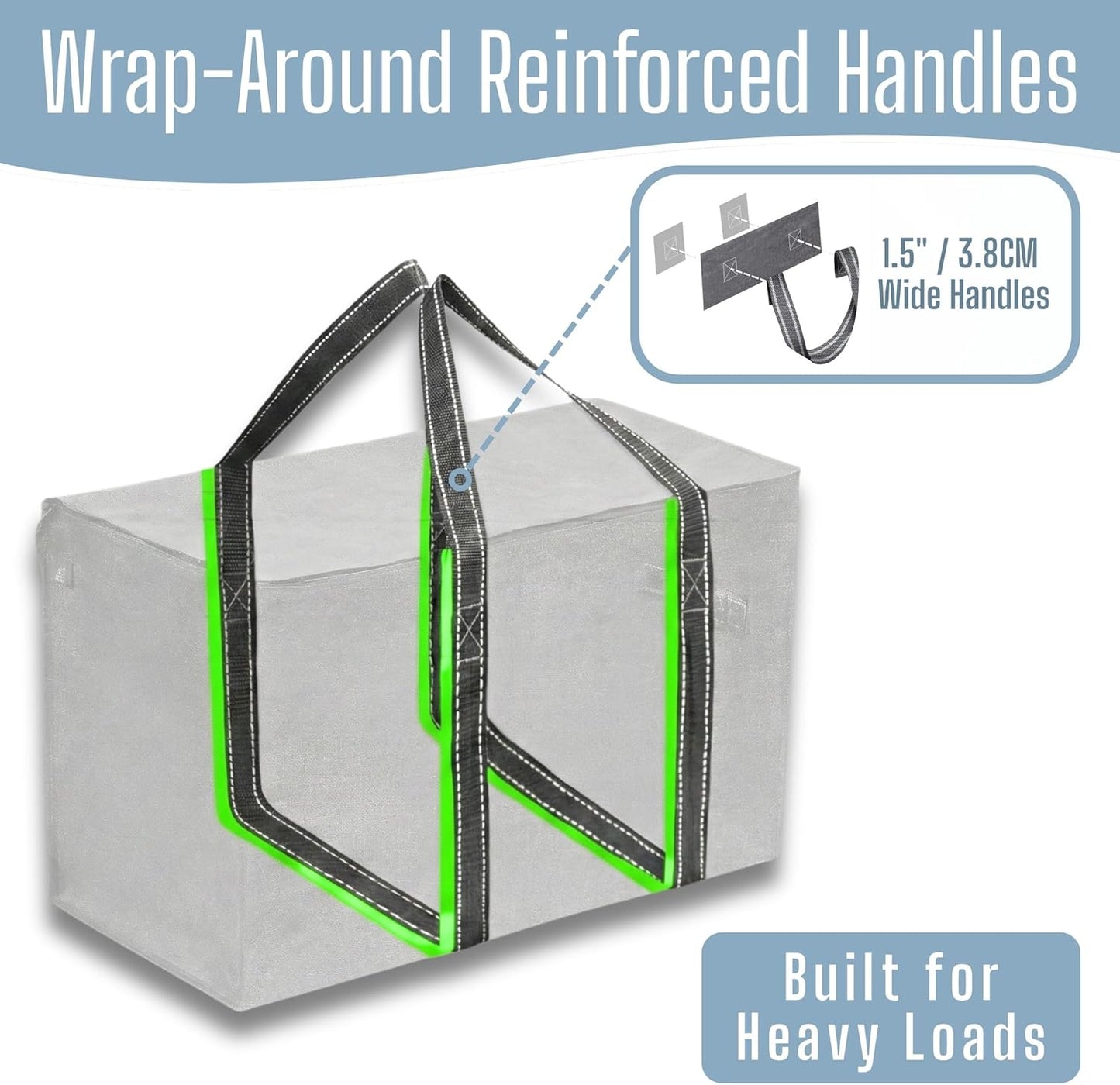VENO Heavy Duty Moving Bags - 8 Pack Extra Large Storage Solution with Reinforced Handles & Strong Zippers | Foldable & Reusable for Clothes & Dorm Storage