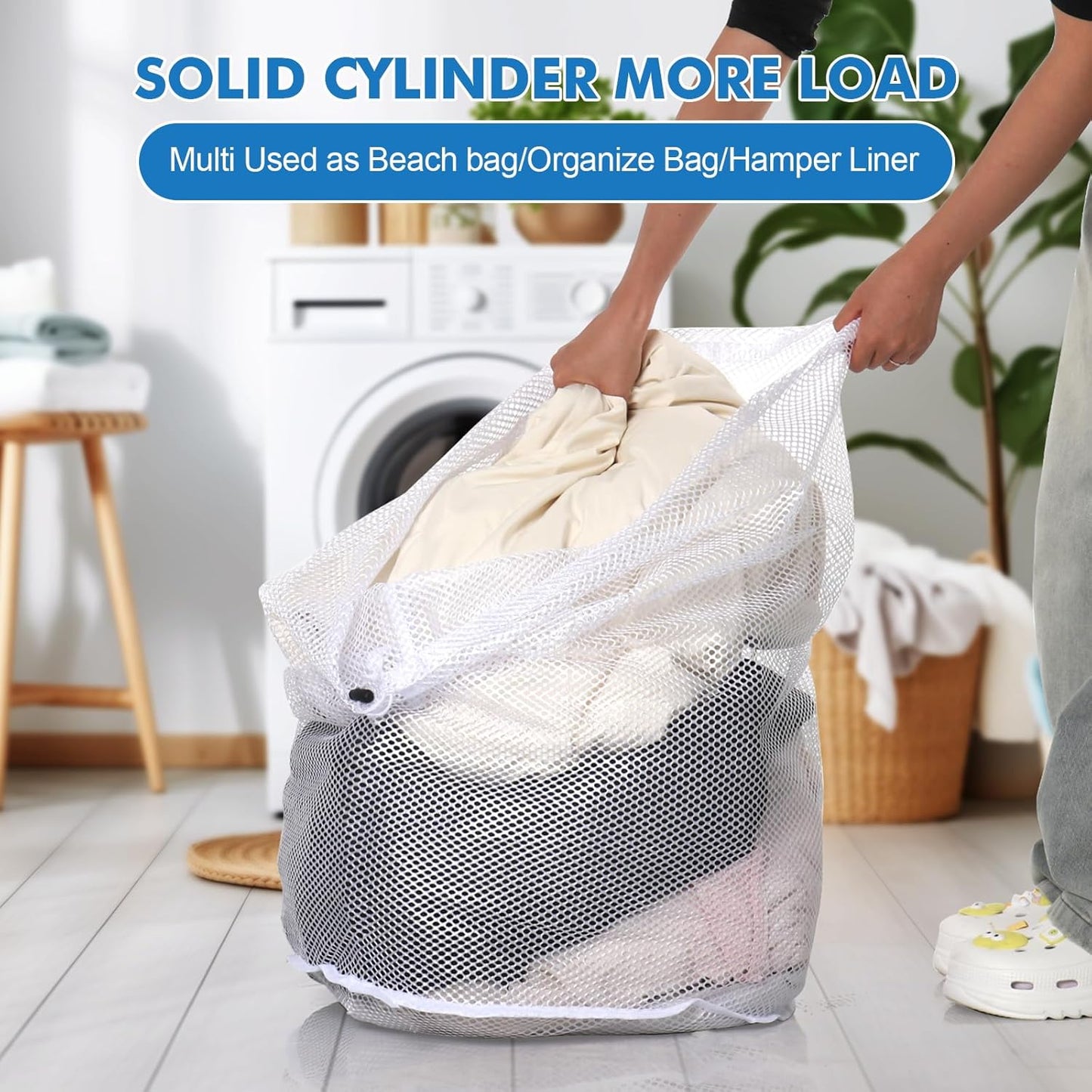 Skiennix Jumbo Mesh Laundry Bags - 3Pcs Wash Bags for Delicates, Bed Linen & Toys | 28 x 26 Inches