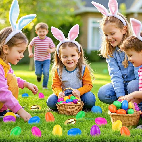100 Pack 2.4" Colorful Fillable Easter Eggs with 6 Surprise Golden Eggs, Plastic Easter Egg Empty for Easter Egg Hunt Party Favors Kids Easter Basket Stuffers Fillers Classroom Prizes for Boys Girls