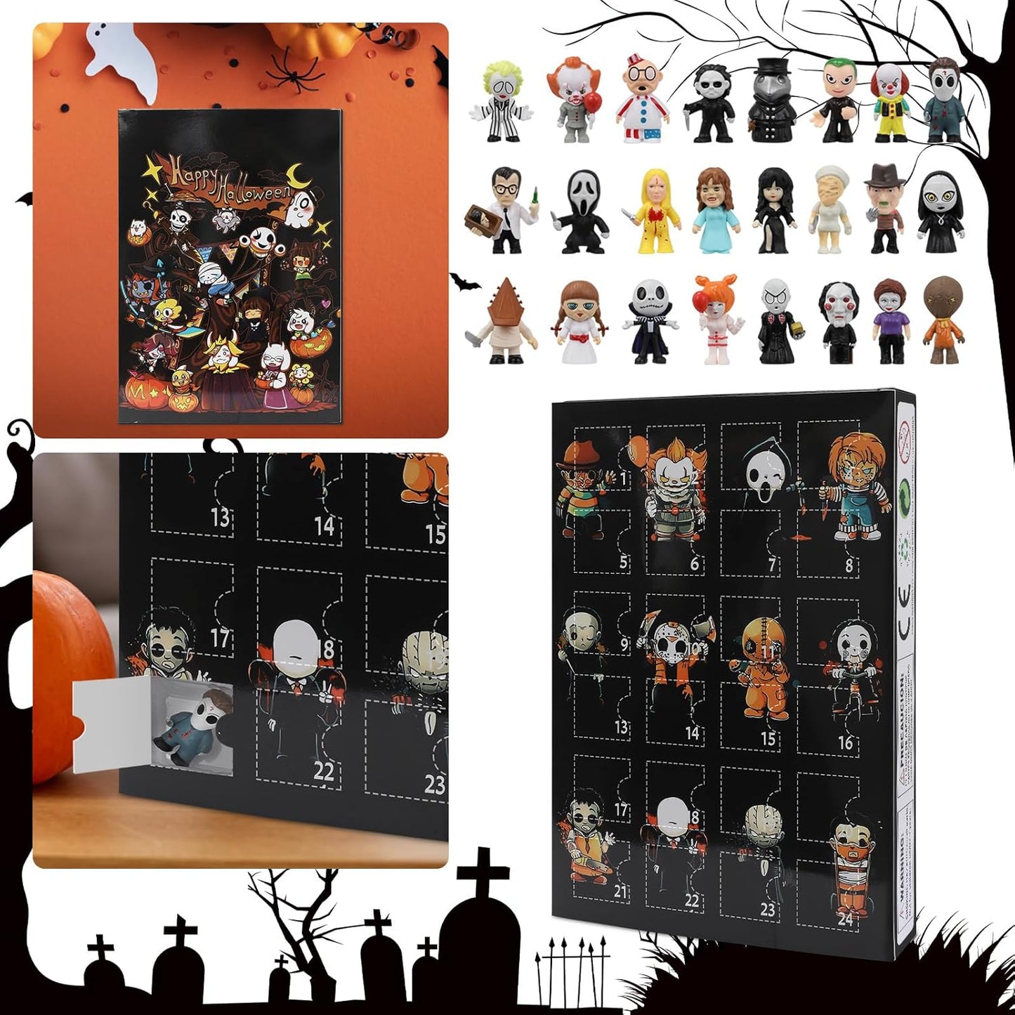 2025 Halloween Advent Calendar - Countdown Calendar with 24 Classic Doll Collectibles for Kids & Adults