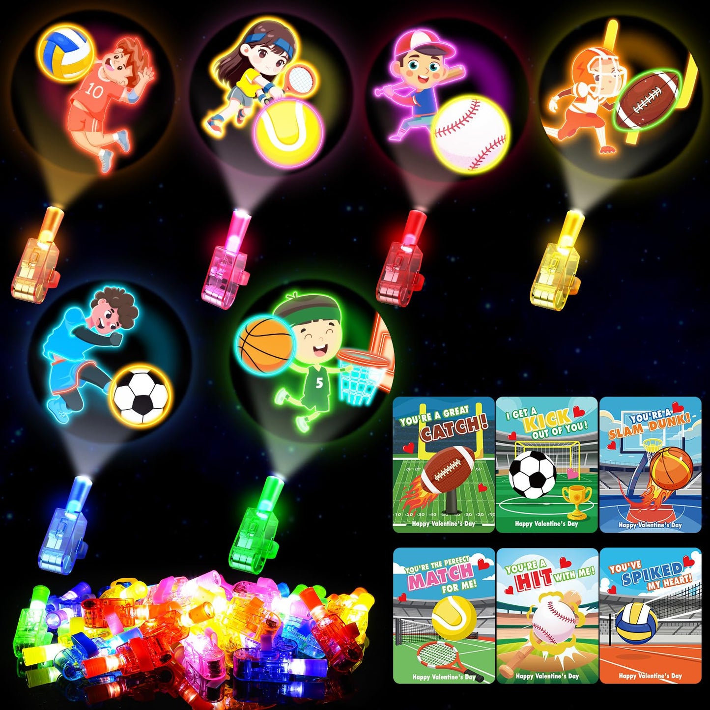 CPSYUB 28 Pack Easter LED Finger Lights with Cards, Space Astronaut Glow in the Dark Toys, Kids Party Favors, Easter Basket Stuffers, Classroom Prizes & Goodie Bag Fillers