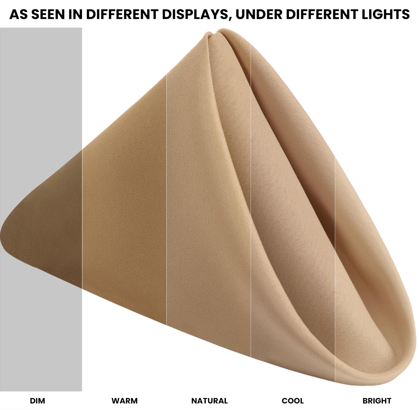 Utopia Home Beige Cloth Napkins (12 Pack, 20x20 Inches), Ideal Dinner Napkins for Party, Wedding and Lunch/Dinner