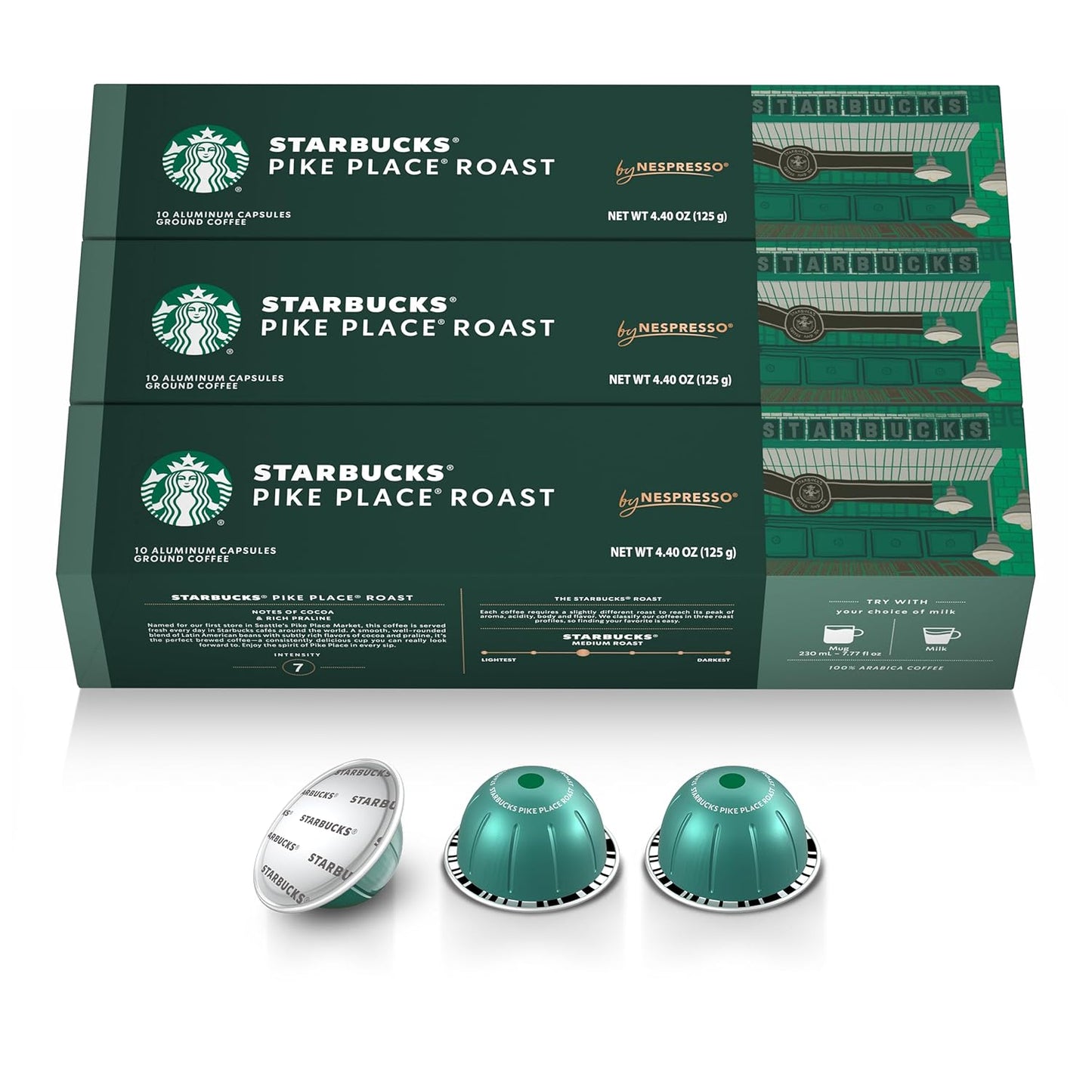 Starbucks by Nespresso Vertuo Coffee Pods - Pike Place Medium Roast, 30-Count, Brews 7.8 oz.