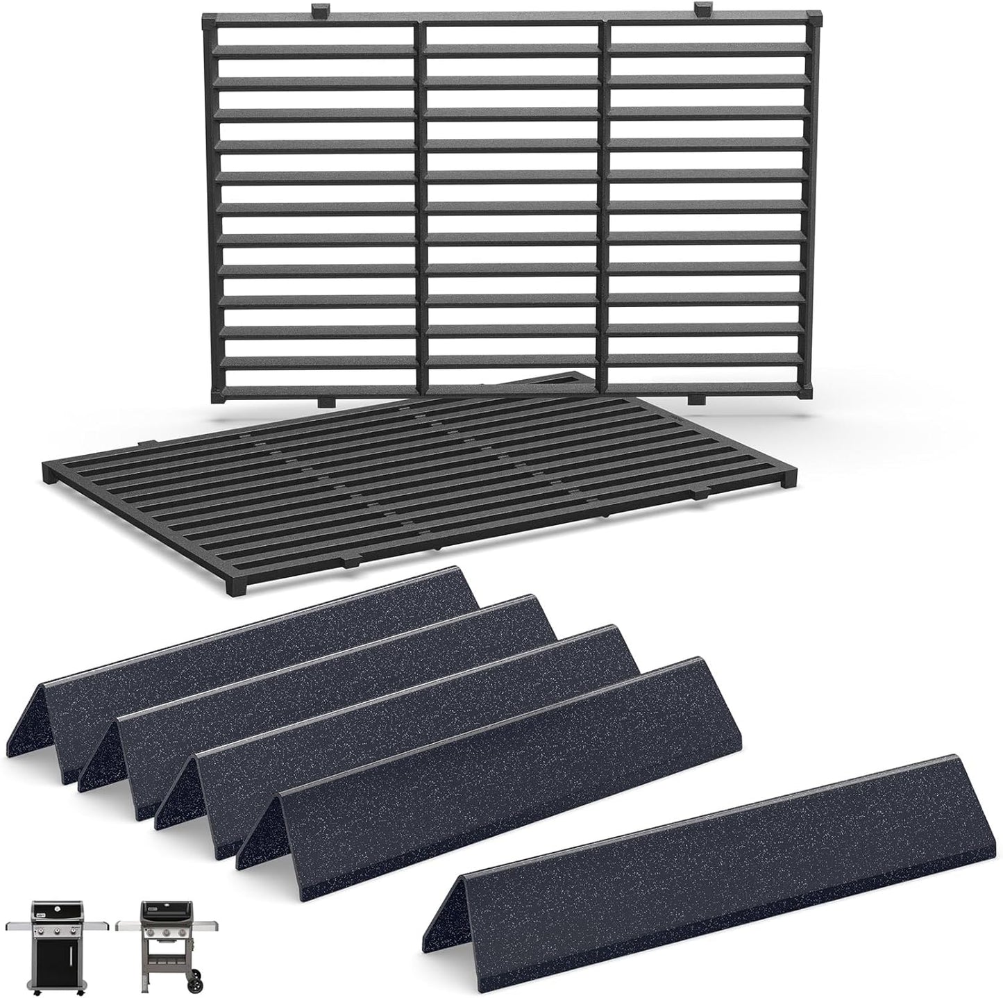 Weber Grill Parts - 15.3" Flavorizer Bars & Grill Grates for Spirit 300 Series | E-310, E-315, E-330 Compatible