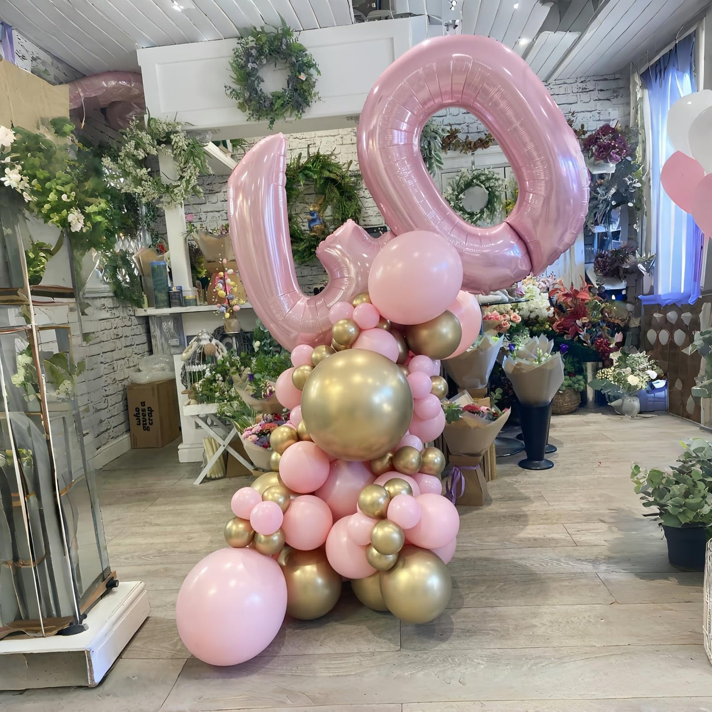 Light Pink Balloon Number 5, 40 Inch Large Self Inflating Foil Number Balloons 0-9, Pastel Pink Digital 5 Helium Balloon for 5th Girls Women Birthday Party Graduation Anniversary Decorations