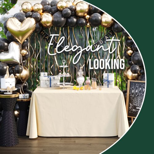 Exquisite 6 Pack Ivory Plastic Table Cloth - 70 x 120" Rectangle Disposable Tablecloth for Parties - Rectangle Tablecloth - Disposable Table Cloths for Parties - Great for Picnics And Formal Events