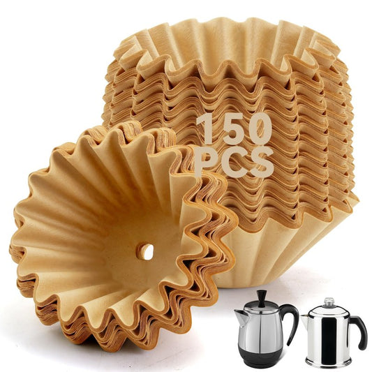 Percolator Coffee Filters Compatible with Farberware Coffee Percolator, 150 Pcs Disposable Perforated Filters for Farberware FCP240 Yosemite Coletti Bozeman 6/9 Cup Elite Gourmet 6 Cup