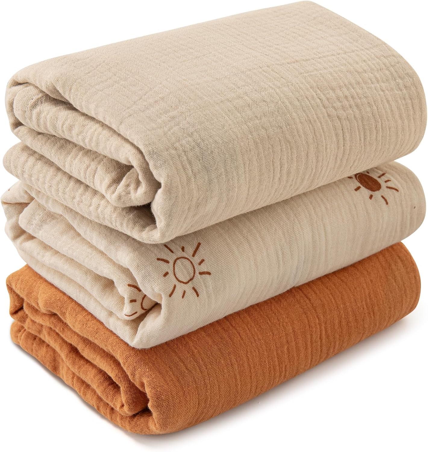 Skiennix Muslin Swaddle Blankets - 3 Pack Breathable Soft Receiving Blankets, Large 38 x 40 Inches, Perfect Infant Shower Gift | Elegant Colors
