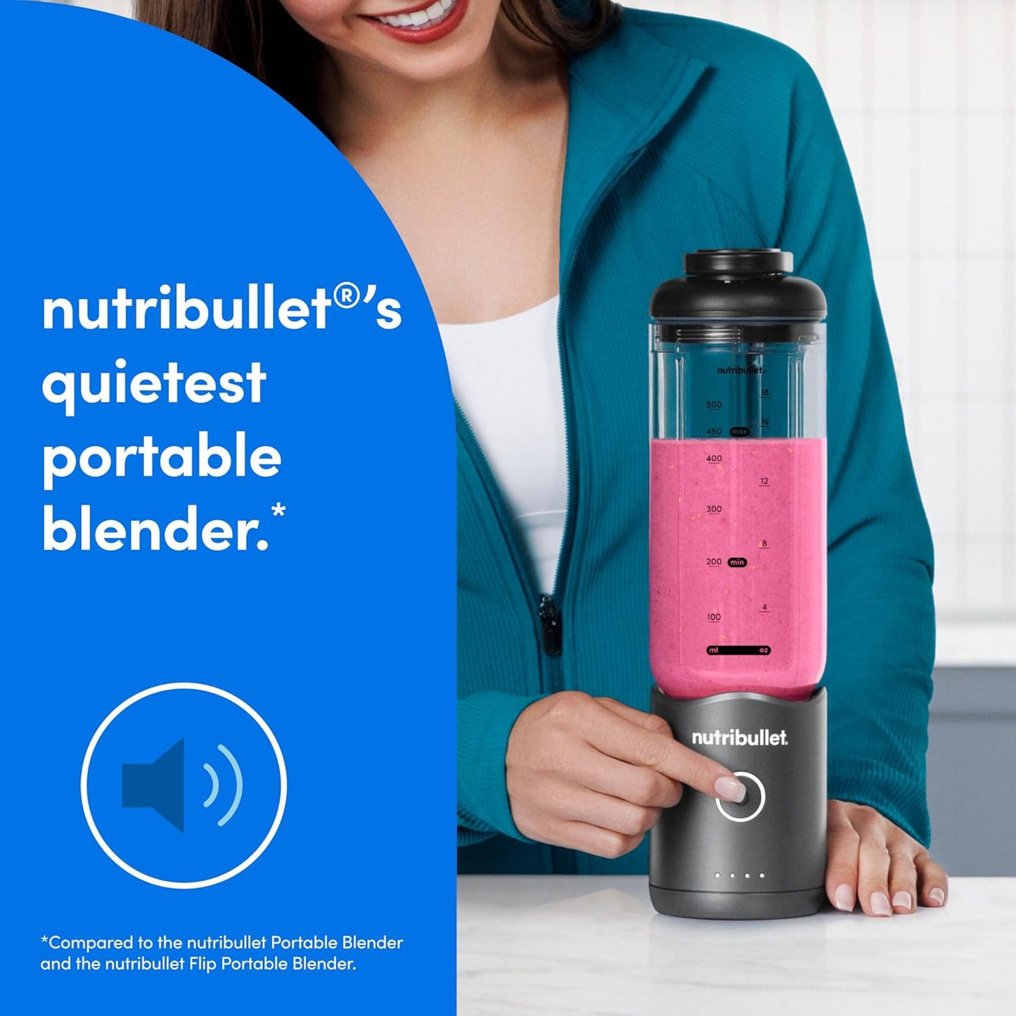 Nutribullet Flex Portable Blender - Compact Design for Smoothies | Gunmetal Gray