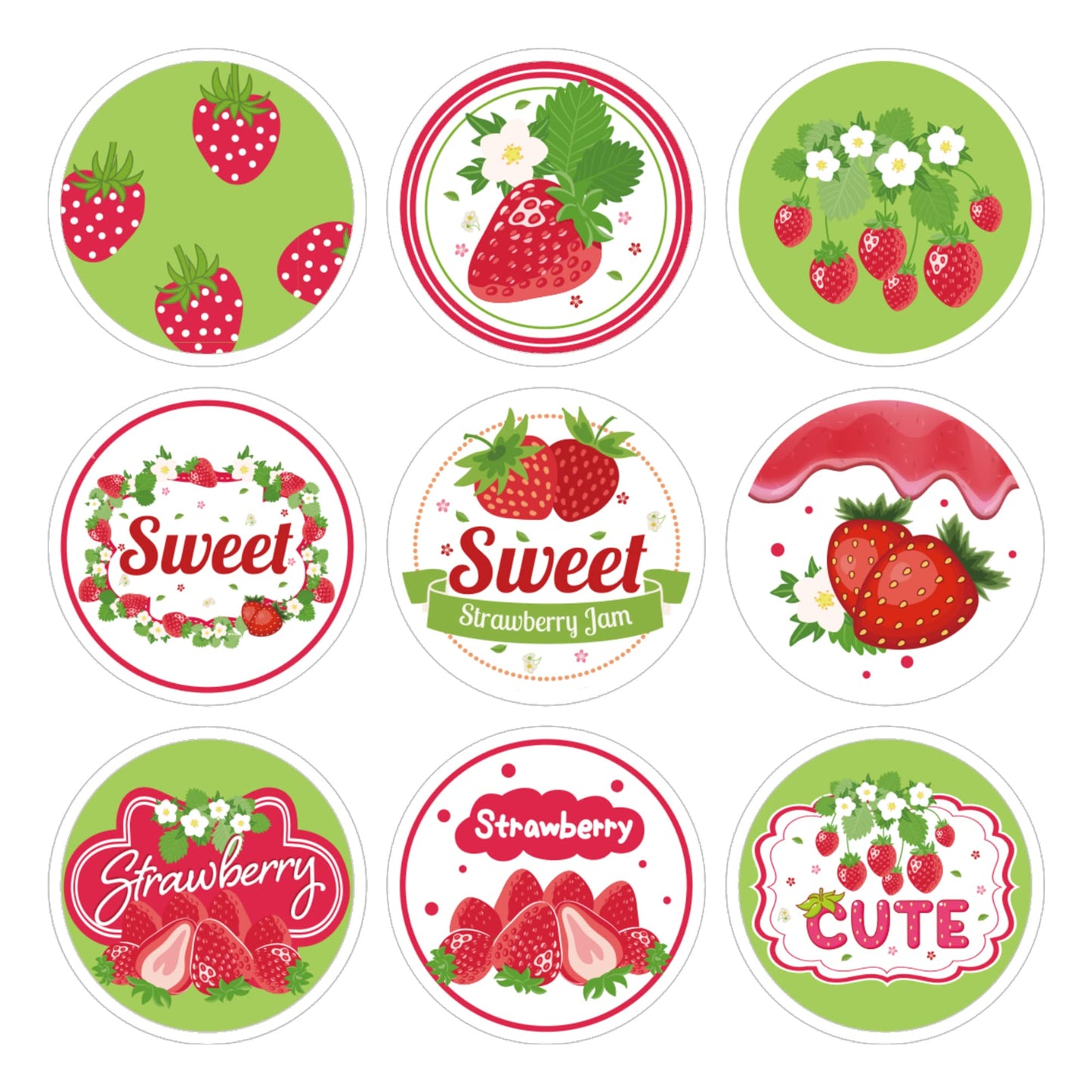 SWYOUN 180PCS Berry Sweet Strawberry Themed Party Stickers Baby Shower Party Decorations Candy Sticker Birthday Party Supplies