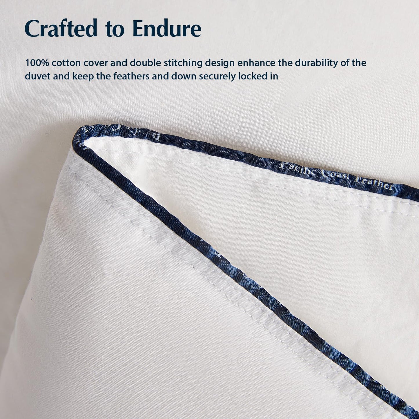 Pacific Coast | Goose Feather Down Comforter - Extra Fluffy White Duvet Insert, All-Season Luxury Bedding (Queen Size, 90"x90")