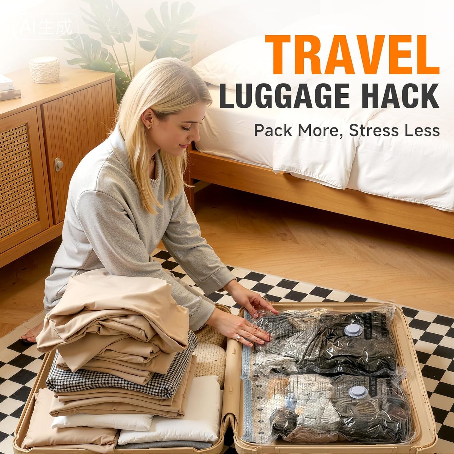 Space Saver Vacuum Storage Bags - Portable Electric Pump Included | Compression Bags for Travel & Home, 15 Combo (5L/5M/5S)