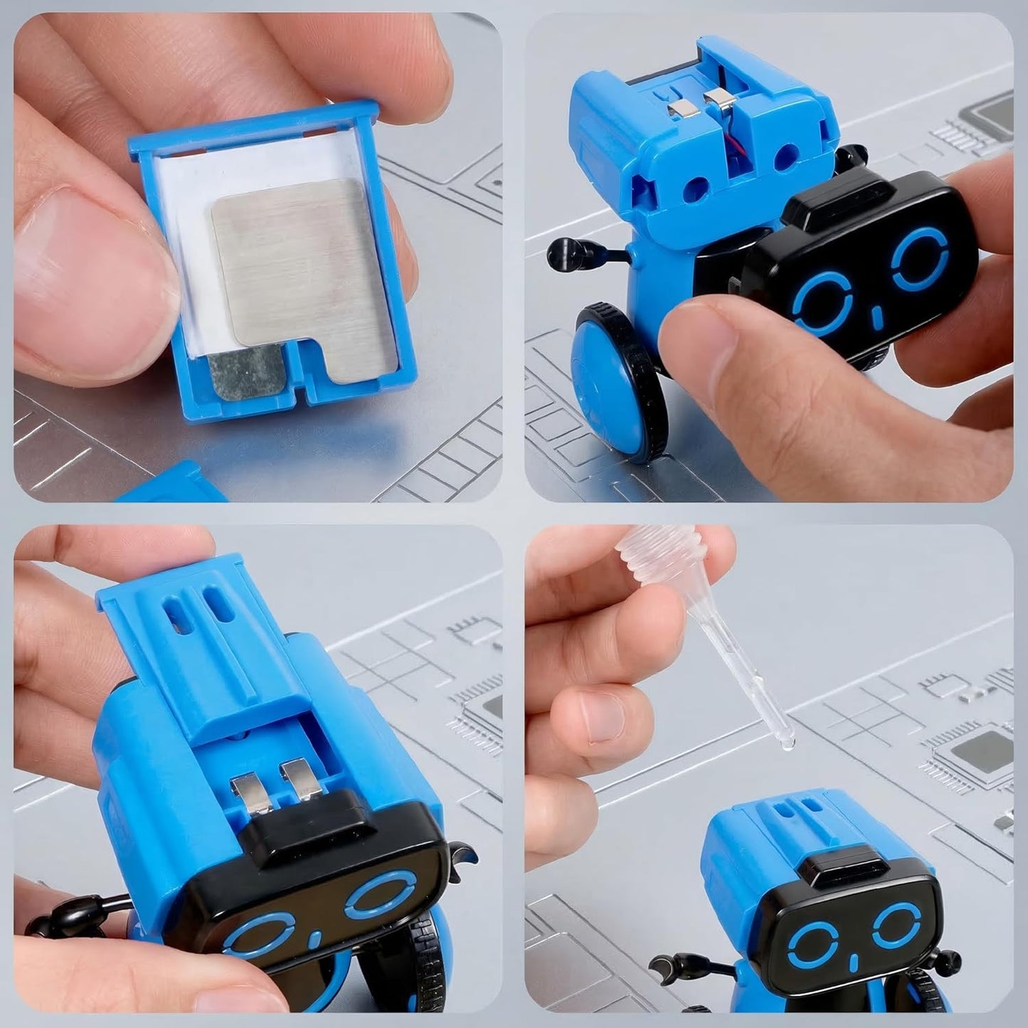 Science Saltwater-Powered Robot Kit - DIY STEM Gift for Boys & Girls | No Batteries Required, Blue
