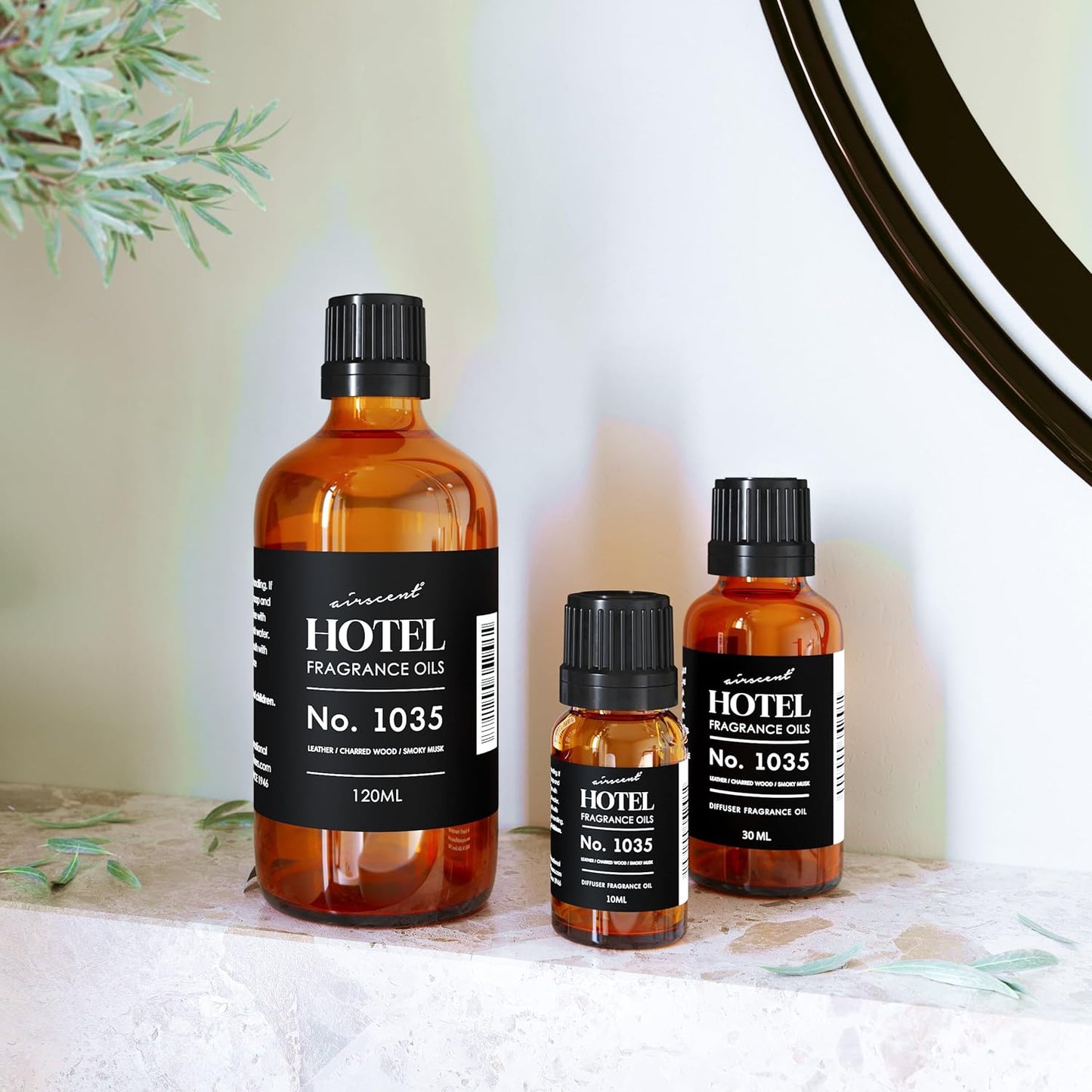 AirScent Hotel Diffuser Oil No. 1035 - Cade 26 Santal Blend Fragrance Oil for Ultrasonic Diffusers | 10 mL Glass Bottle with Dropper